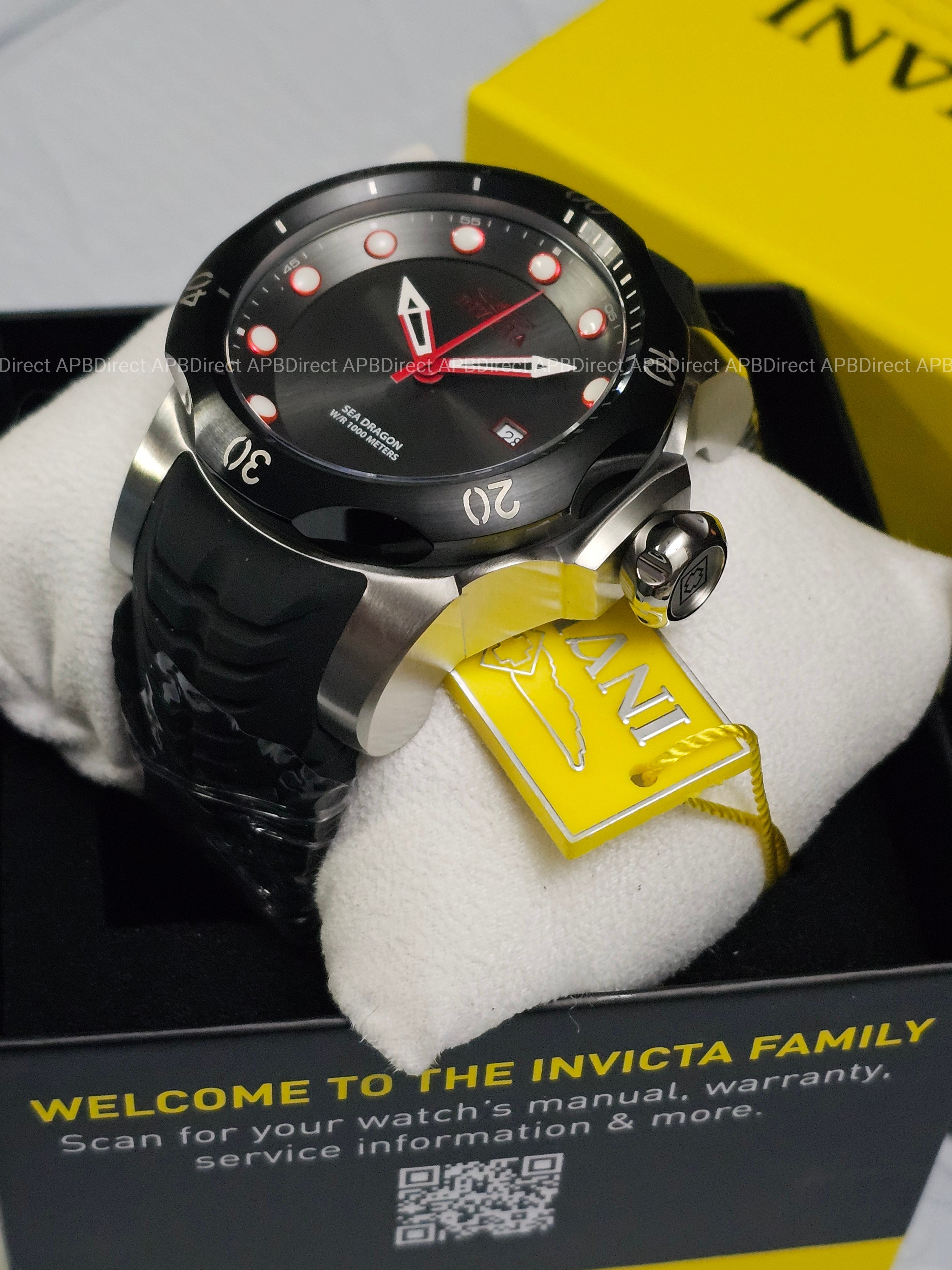 Invicta - VENOM - Sea DRAGON 💧  1000m WR Swiss 515 - Black RED - mens watch