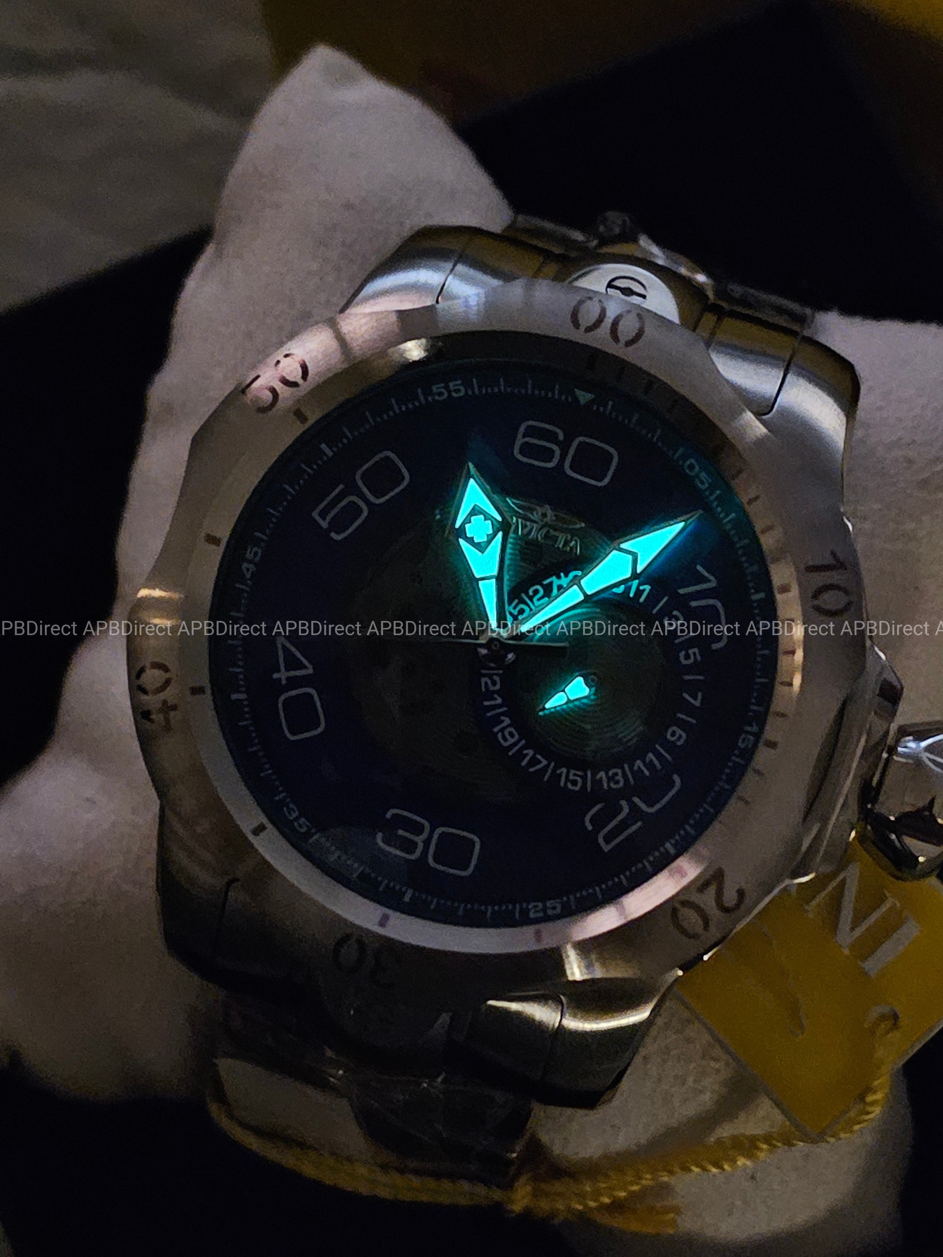 Invicta - VENOM - Partial Skeleton Gray & BLUE Dial 100m SS Bracelet mens watch