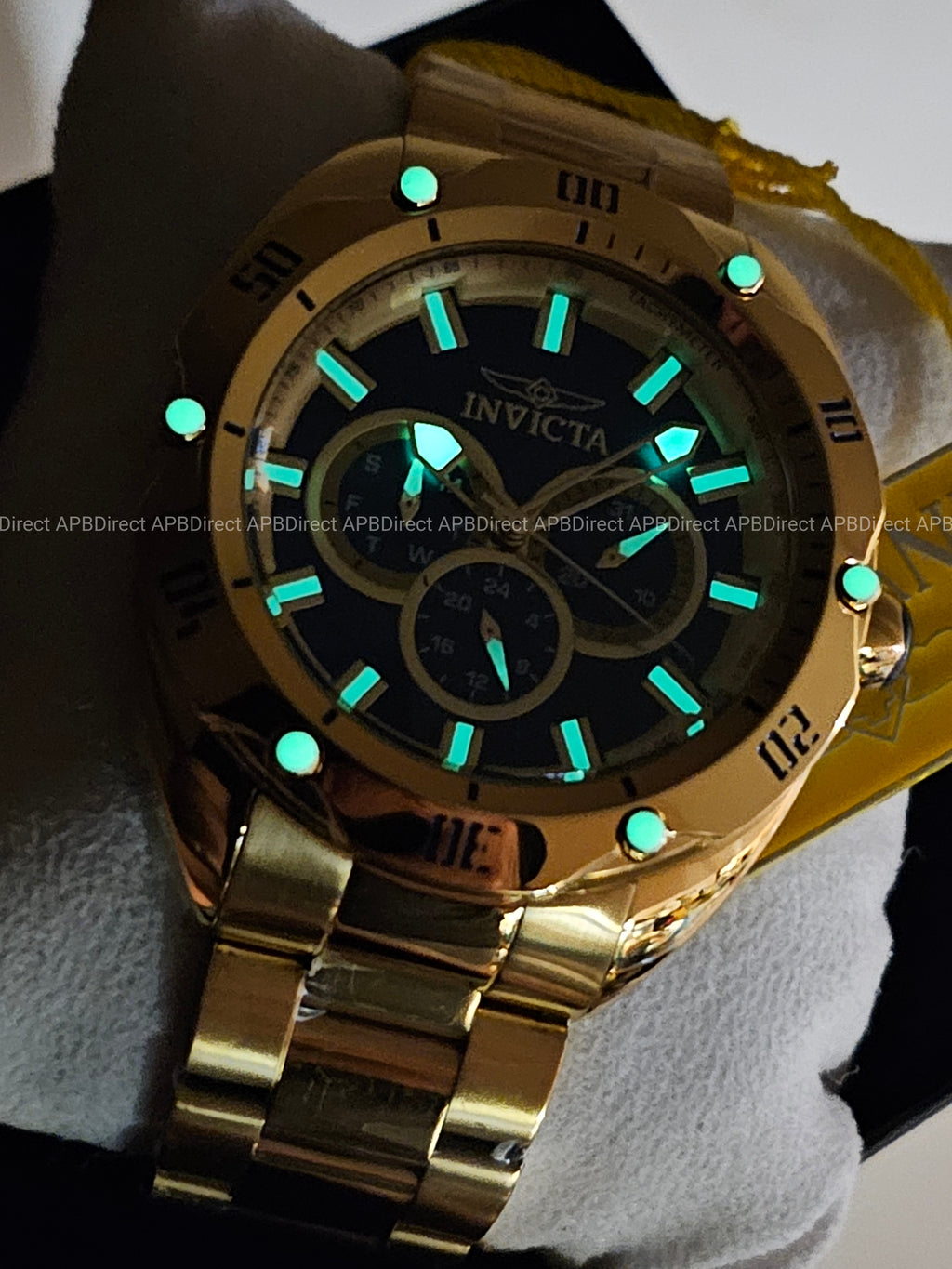 Invicta VENOM High Polished Gold SS Plating Blue Dial Multifunction Mens watch