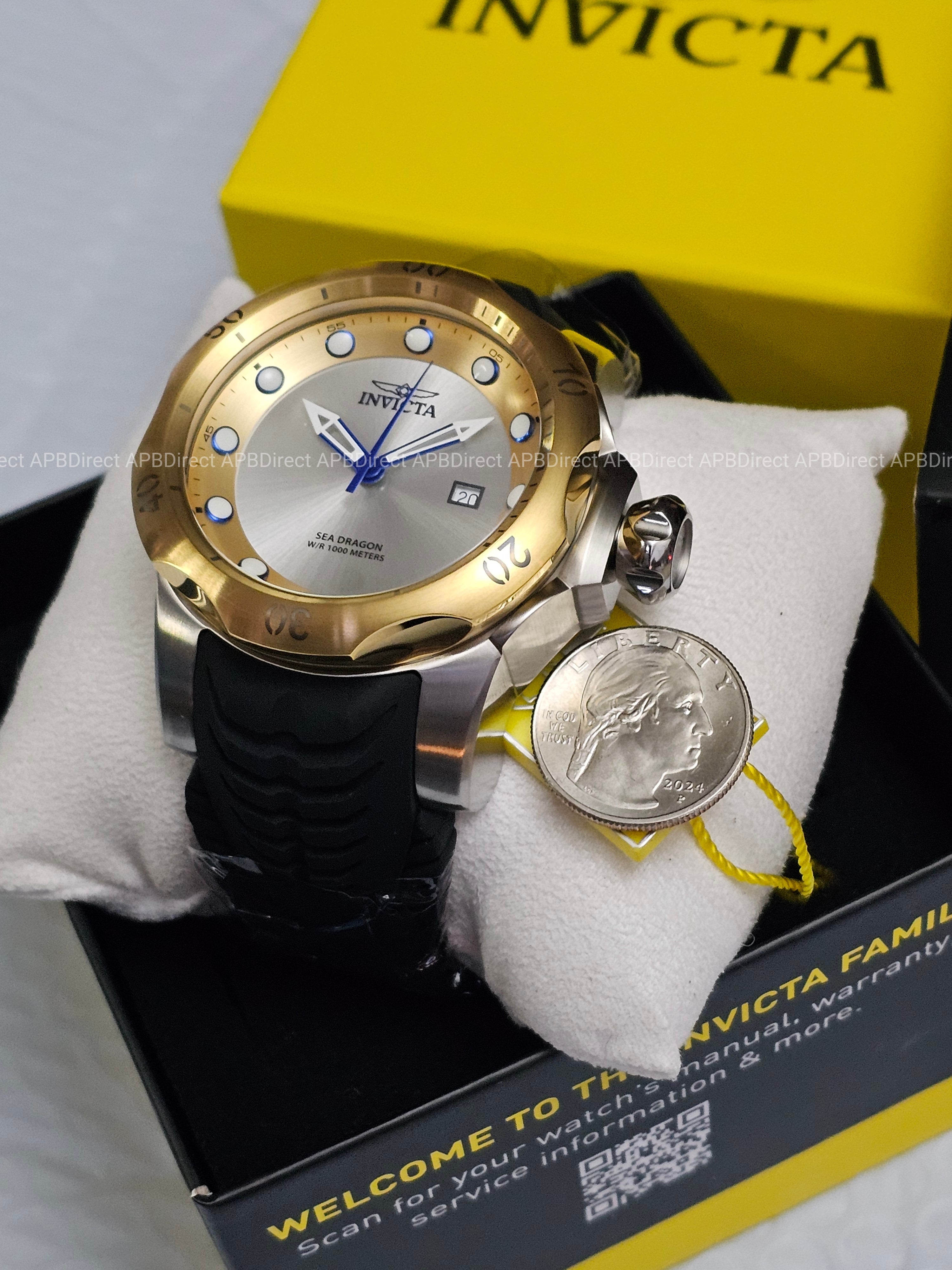 Invicta - VENOM - Sea DRAGON 💧  1000m WR Swiss 515 - Gold SILVER Mens watch