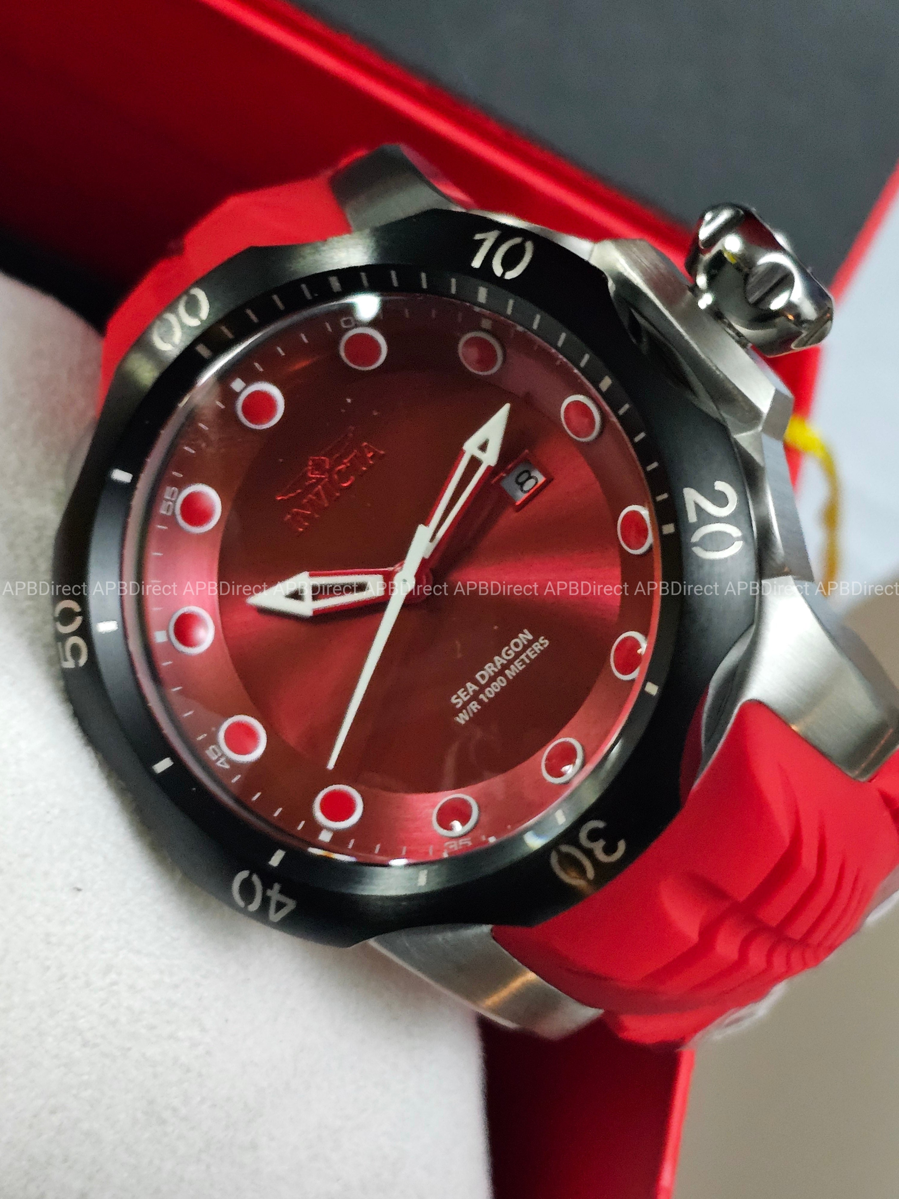 Invicta - VENOM - Sea DRAGON 💧  1000m WR Swiss 515 - RED / Black Mens watch