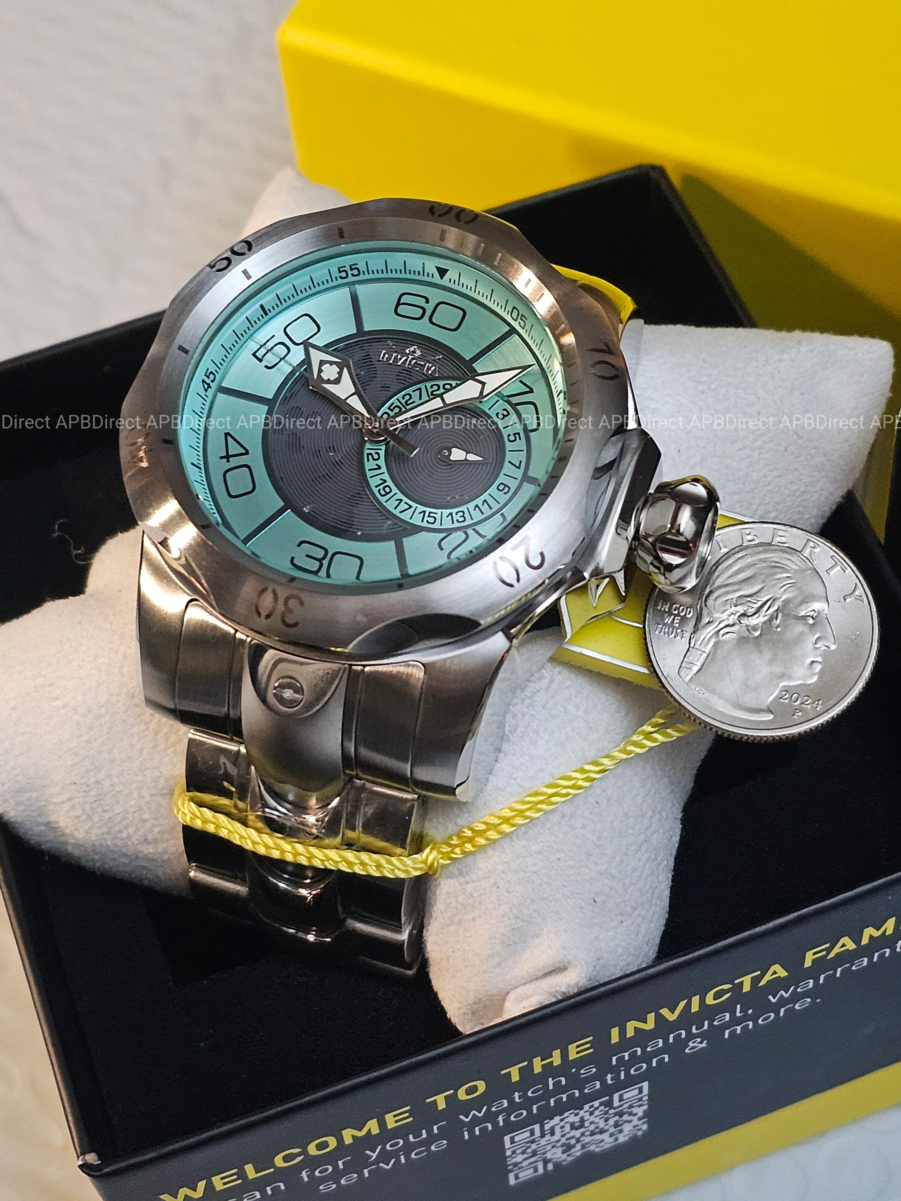 Invicta - VENOM - Partial Skeleton Gray & BLUE Dial 100m SS Bracelet mens watch