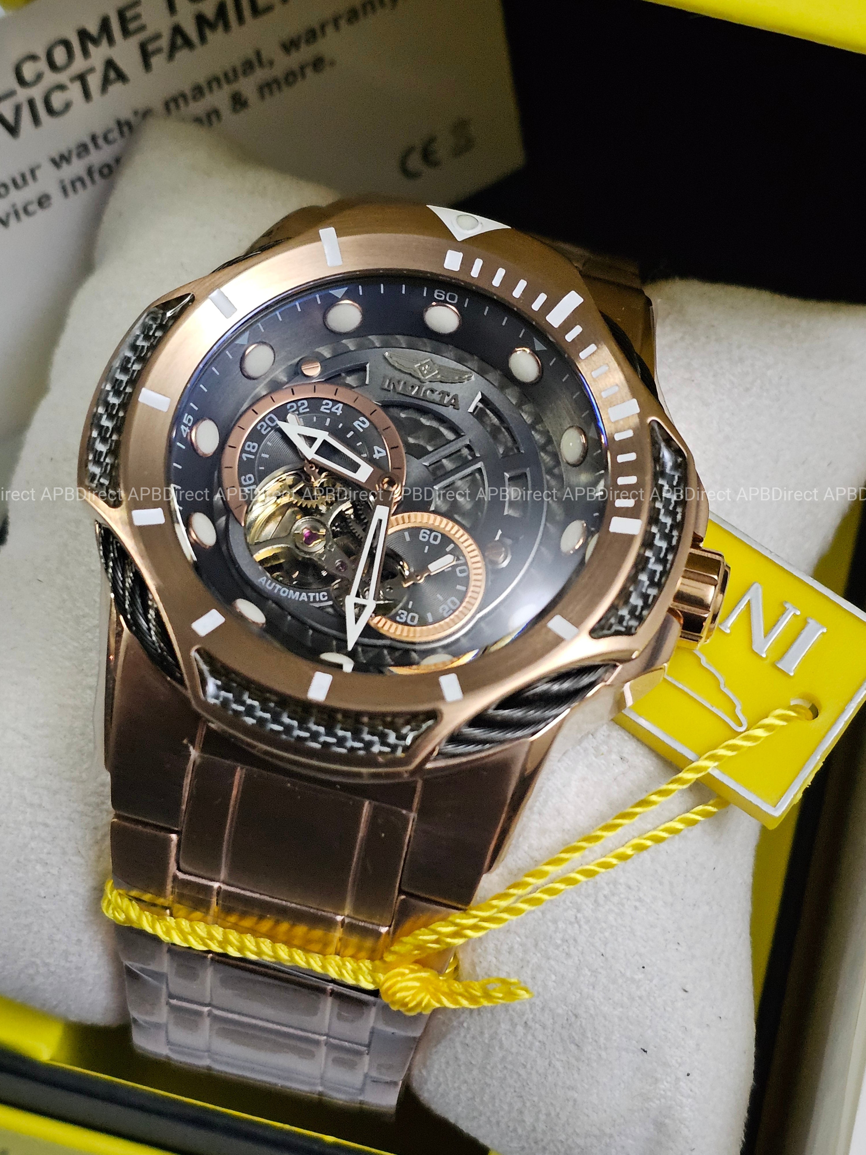 Invicta - BOLT - Automatic - Open ❤️ Heart Dial Rose Gold / Gunmetal mens watch