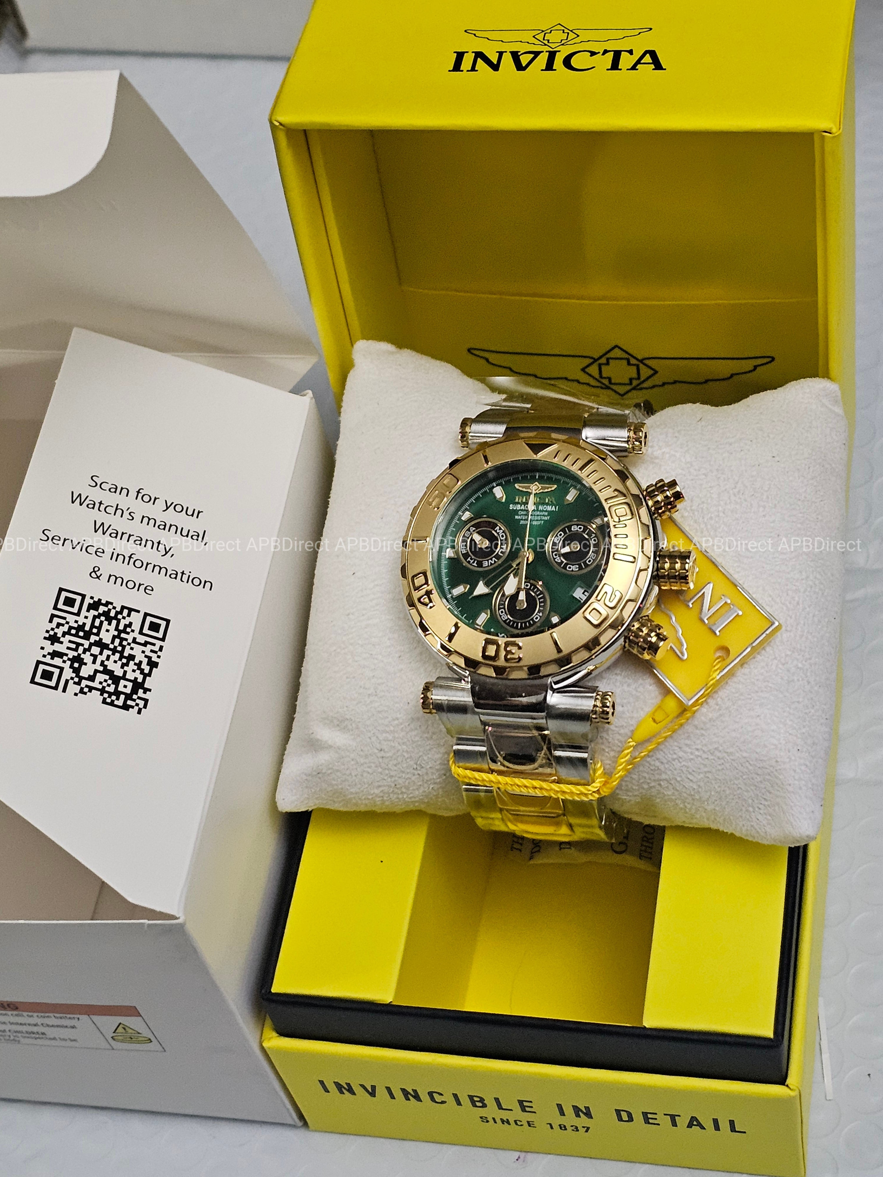 Invicta - Subaqua Noma I - Swiss Z60 Limited Edition Gold Green №381 mens watch