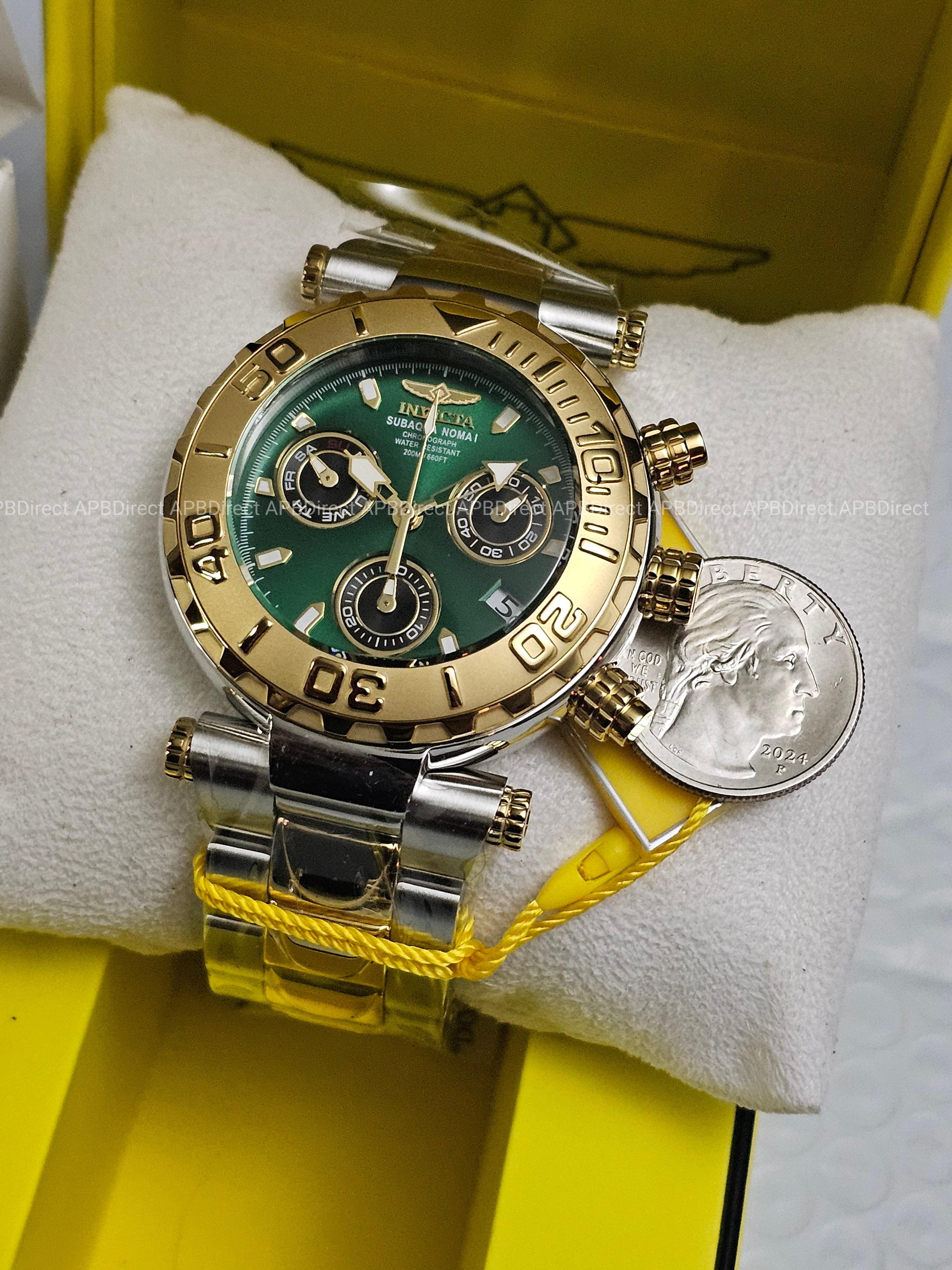 Invicta - Subaqua Noma I - Swiss Z60 Limited Edition Gold Green №381 mens watch