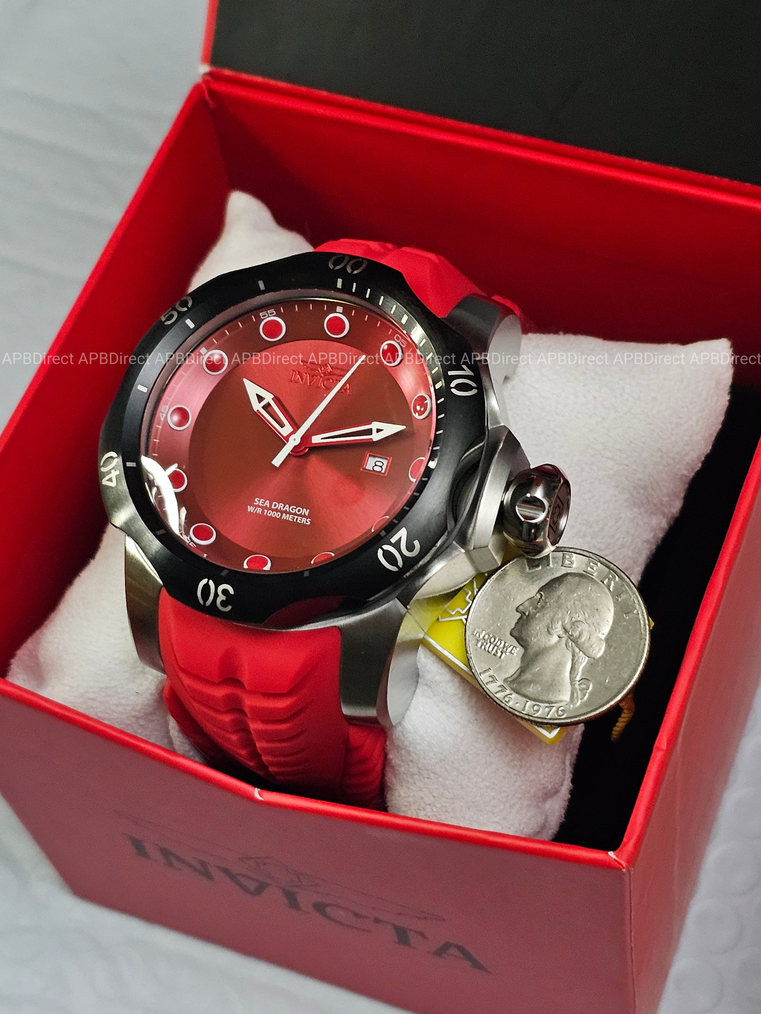 Invicta - VENOM - Sea DRAGON 💧  1000m WR Swiss 515 - RED / Black Mens watch