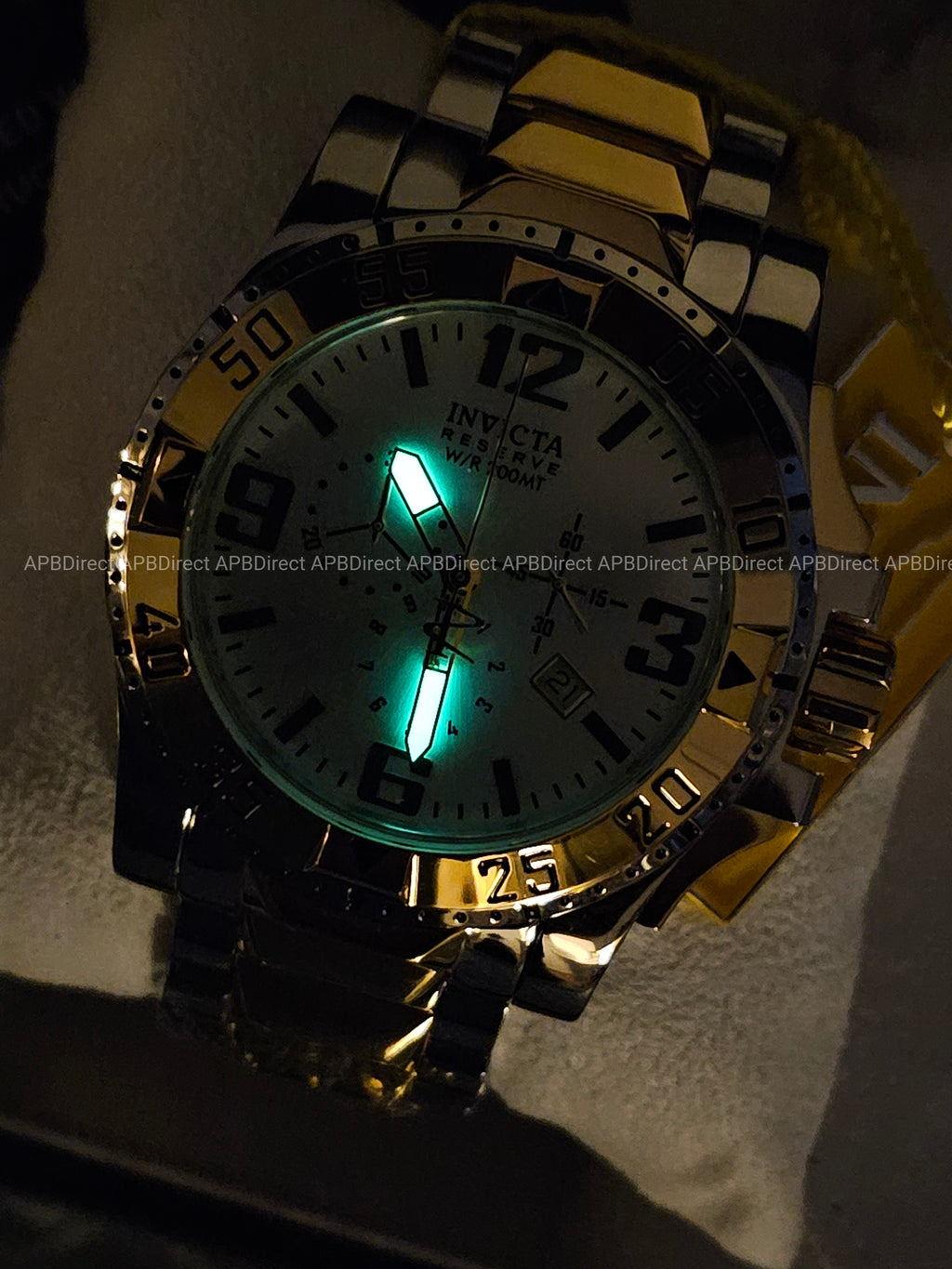 Invicta - EXCURSION - Gold Plated Platinum MOP Dial - Swiss Made - mens watch