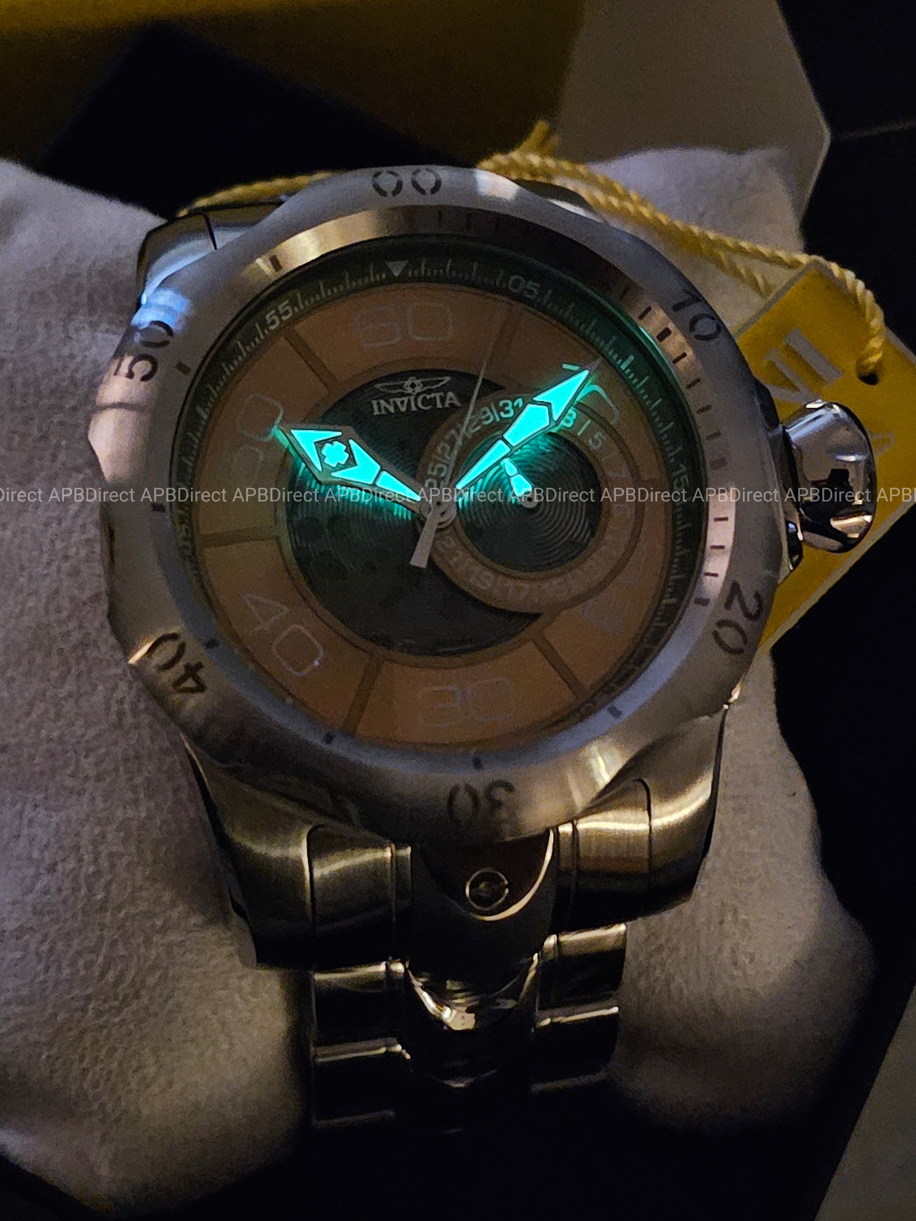 Invicta - VENOM - Partial Skeleton Gray & Khaki Dial 100m SS Bracelet mens watch