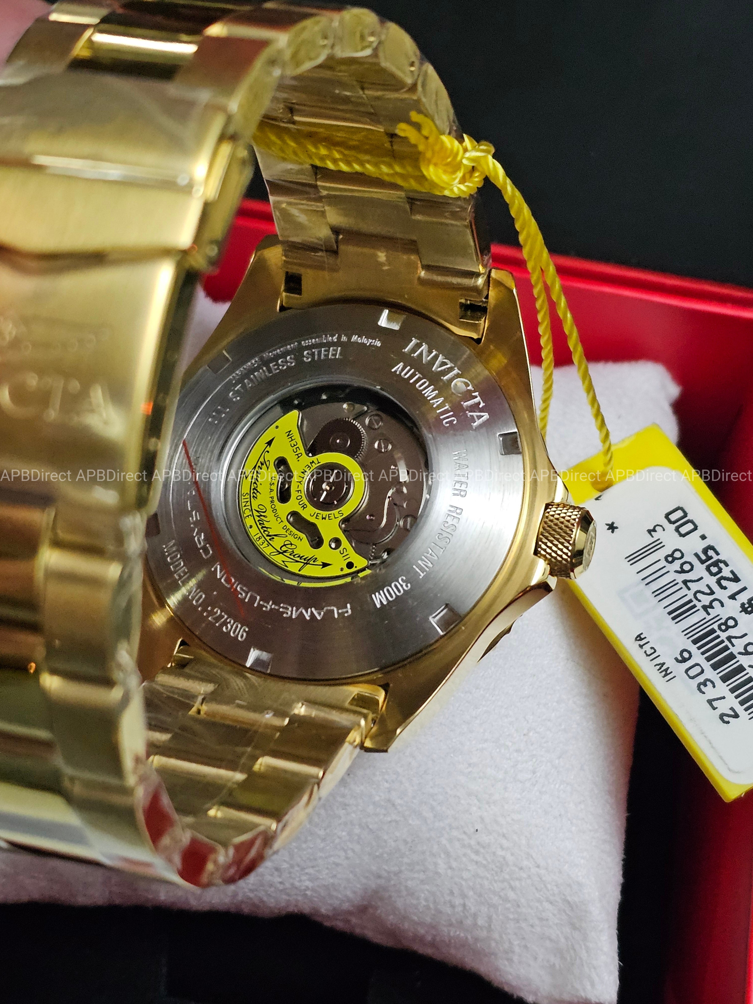 Invicta - GRAND DIVER - Gold Plated LUME Bezel Automatic NH35A - mens watch Pro