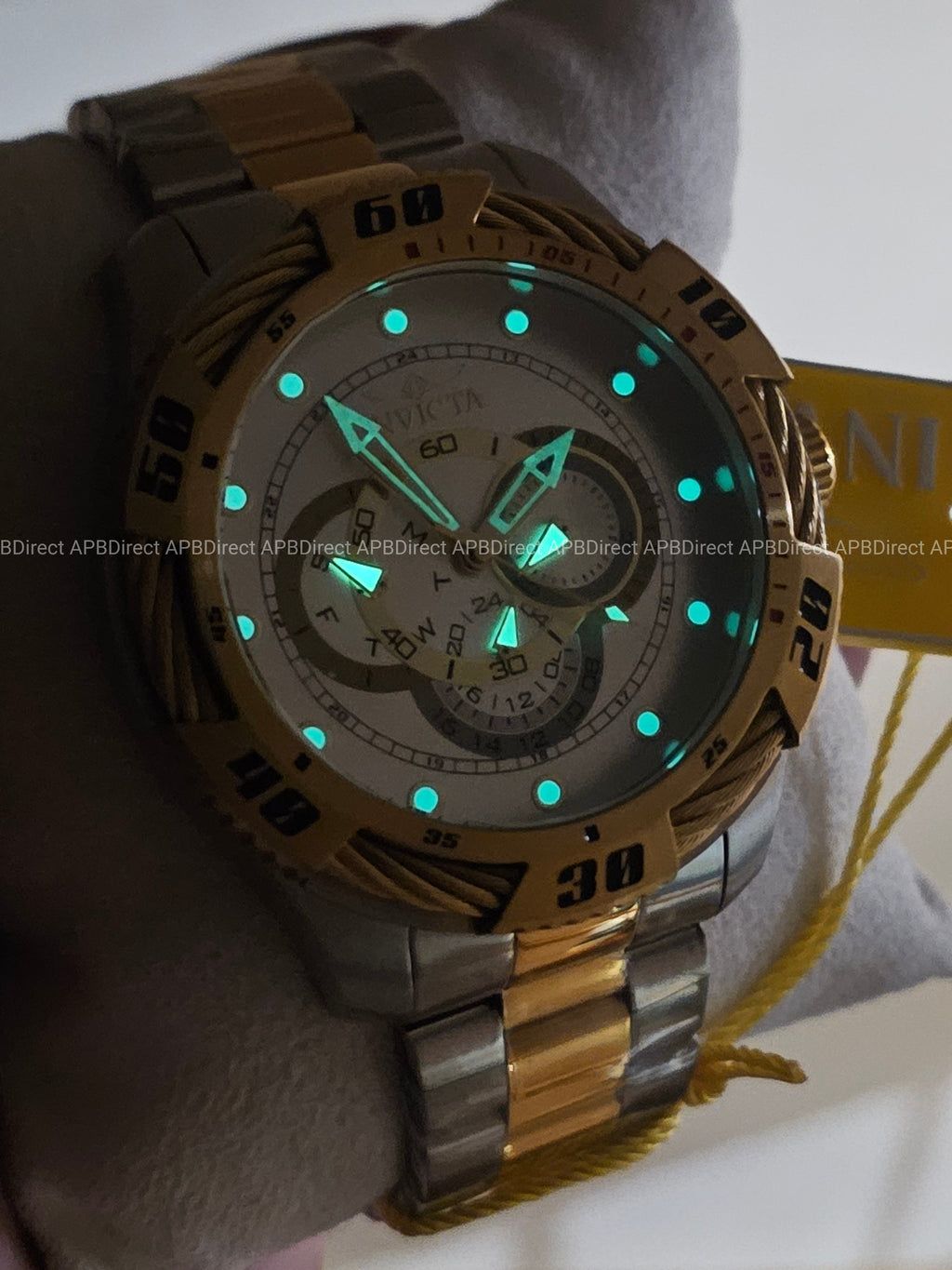 Invicta - Speedway - 2 Tone Multifunction TritNight Night Glow Lume mens watch