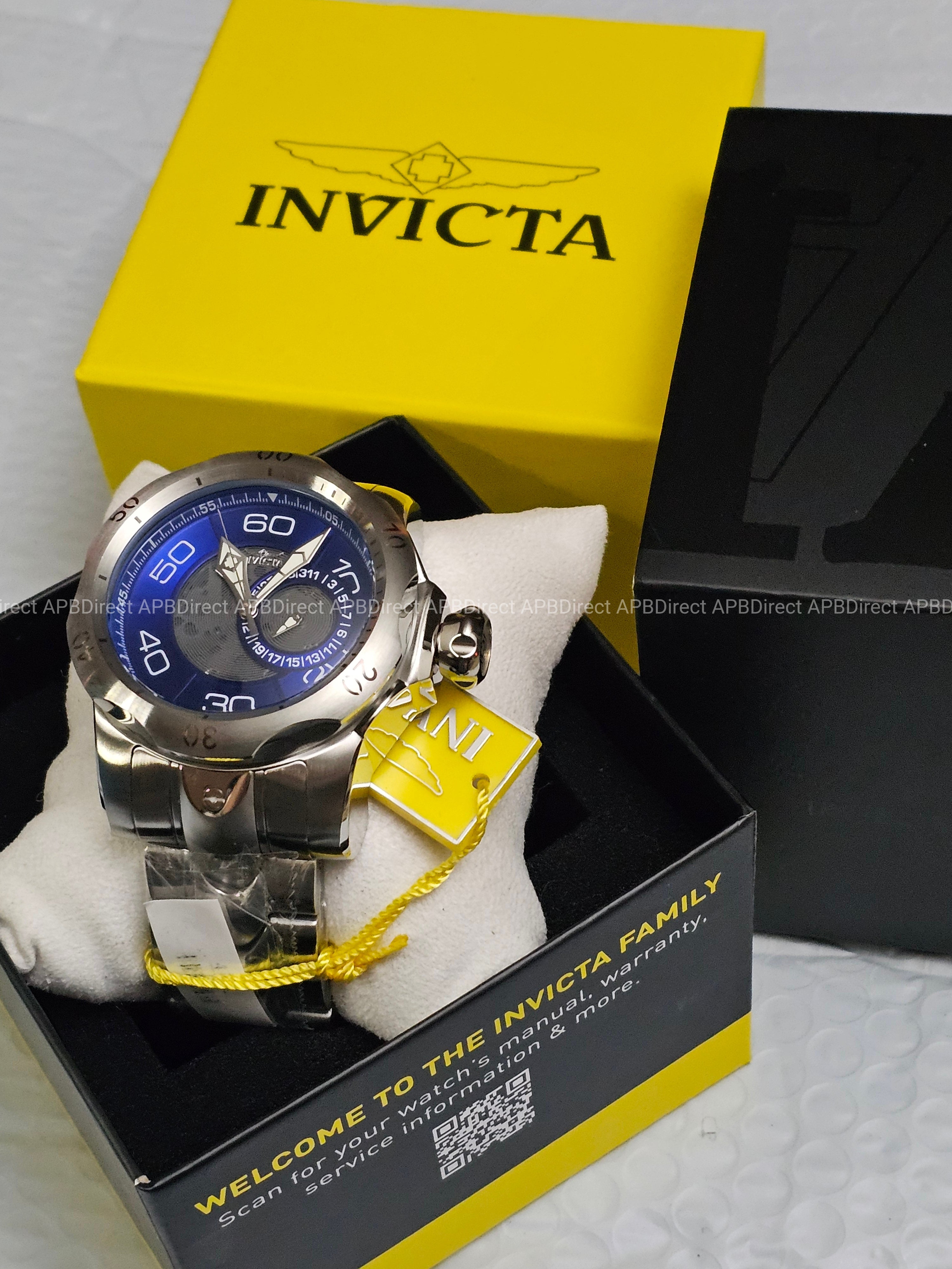 Invicta - VENOM - Partial Skeleton Gray & BLUE Dial 100m SS Bracelet mens watch