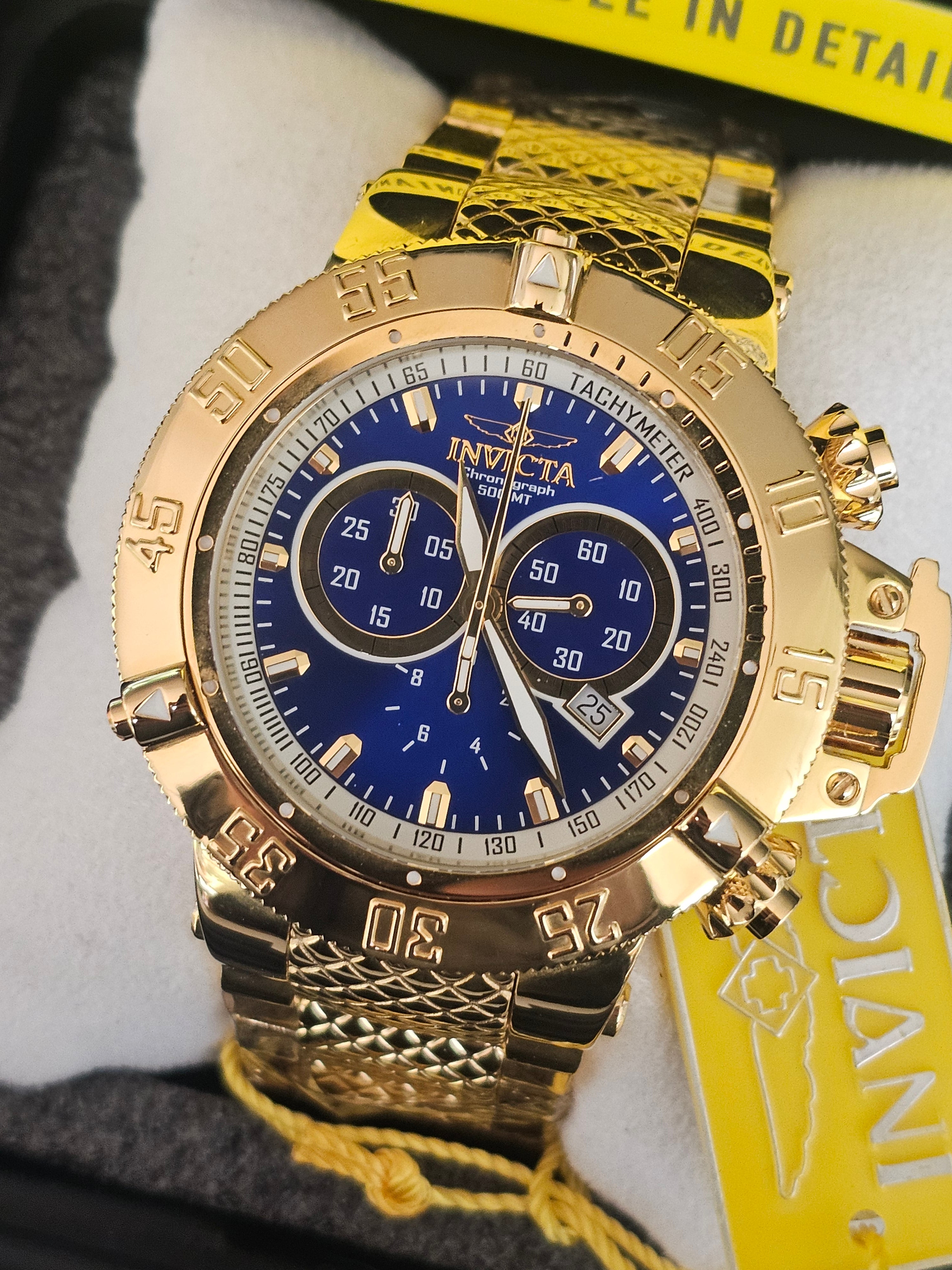 Invicta - GOLD Subaqua Noma III - Swiss  5040.D Chrono 500m💧Mirrored mens Watch