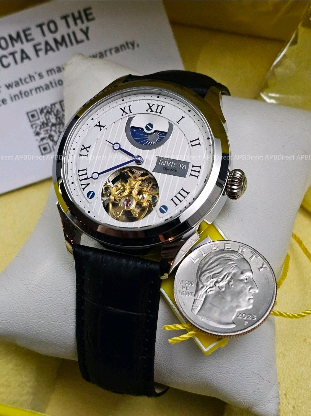 Invicta - Objet D Art - Open Heart - Automatic - Day / Night Leather mens Watch