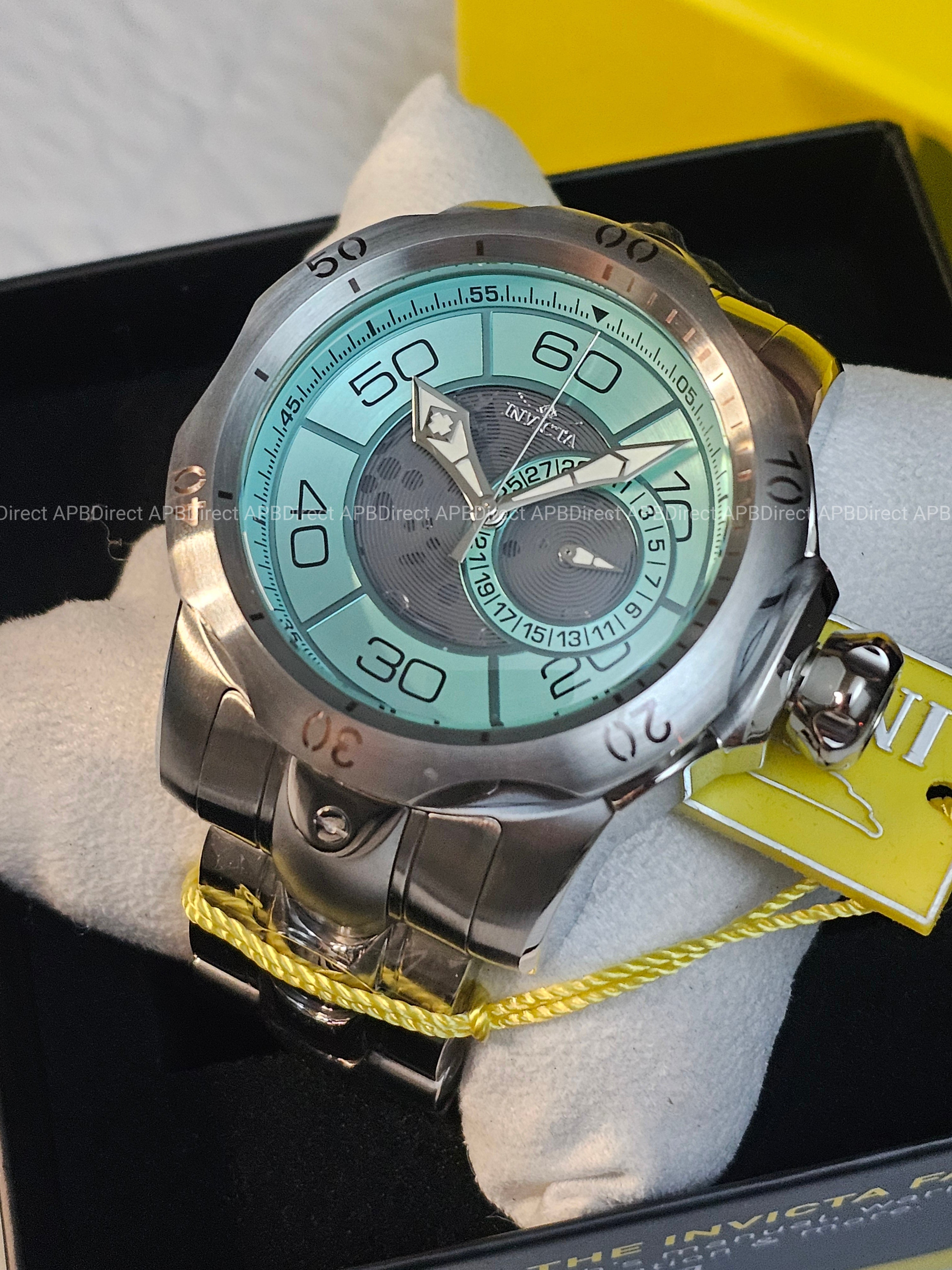 Invicta - VENOM - Partial Skeleton Gray & BLUE Dial 100m SS Bracelet mens watch
