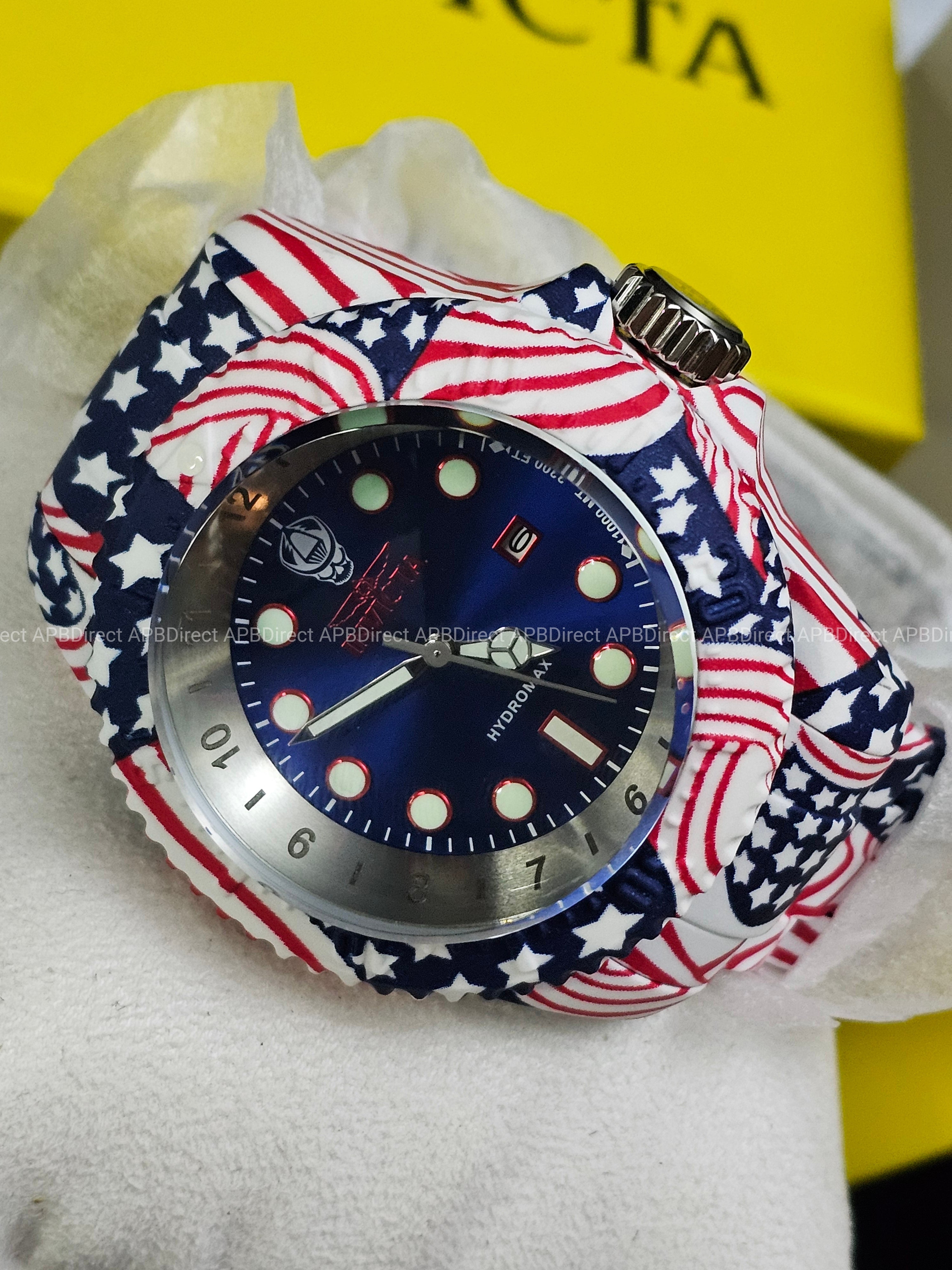 Invicta - HYDROMAX - 1000m USA Swiss 515 HYDROPLATED Stars & Stripes mens watch