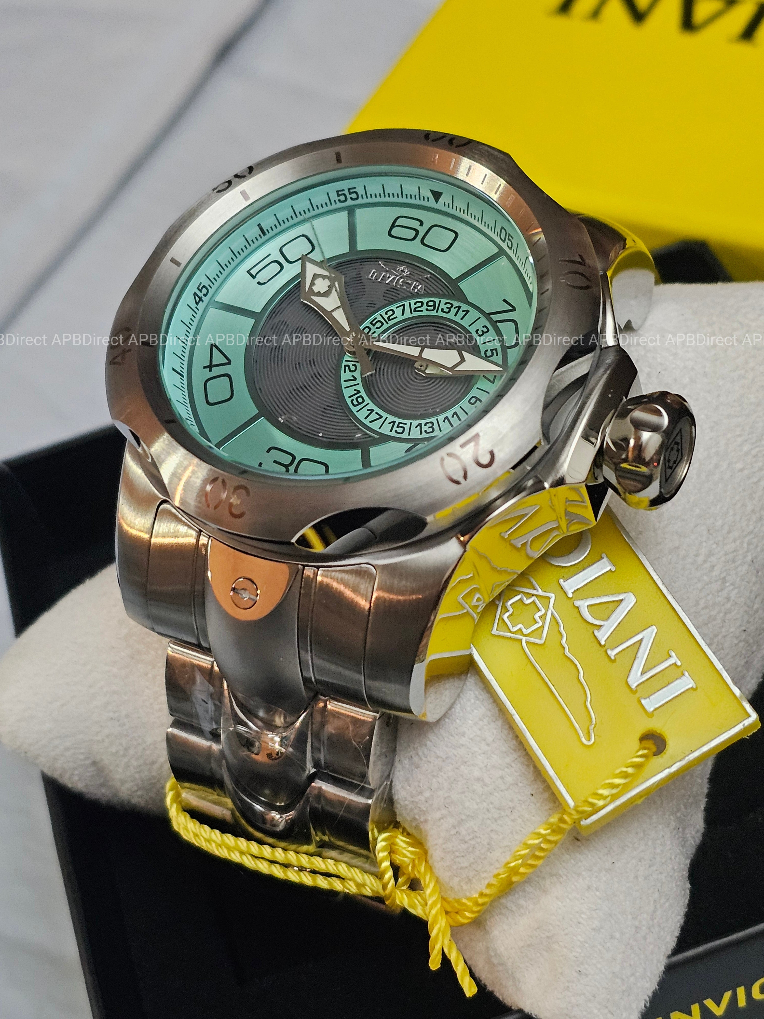 Invicta - VENOM - Partial Skeleton Gray & BLUE Dial 100m SS Bracelet mens watch