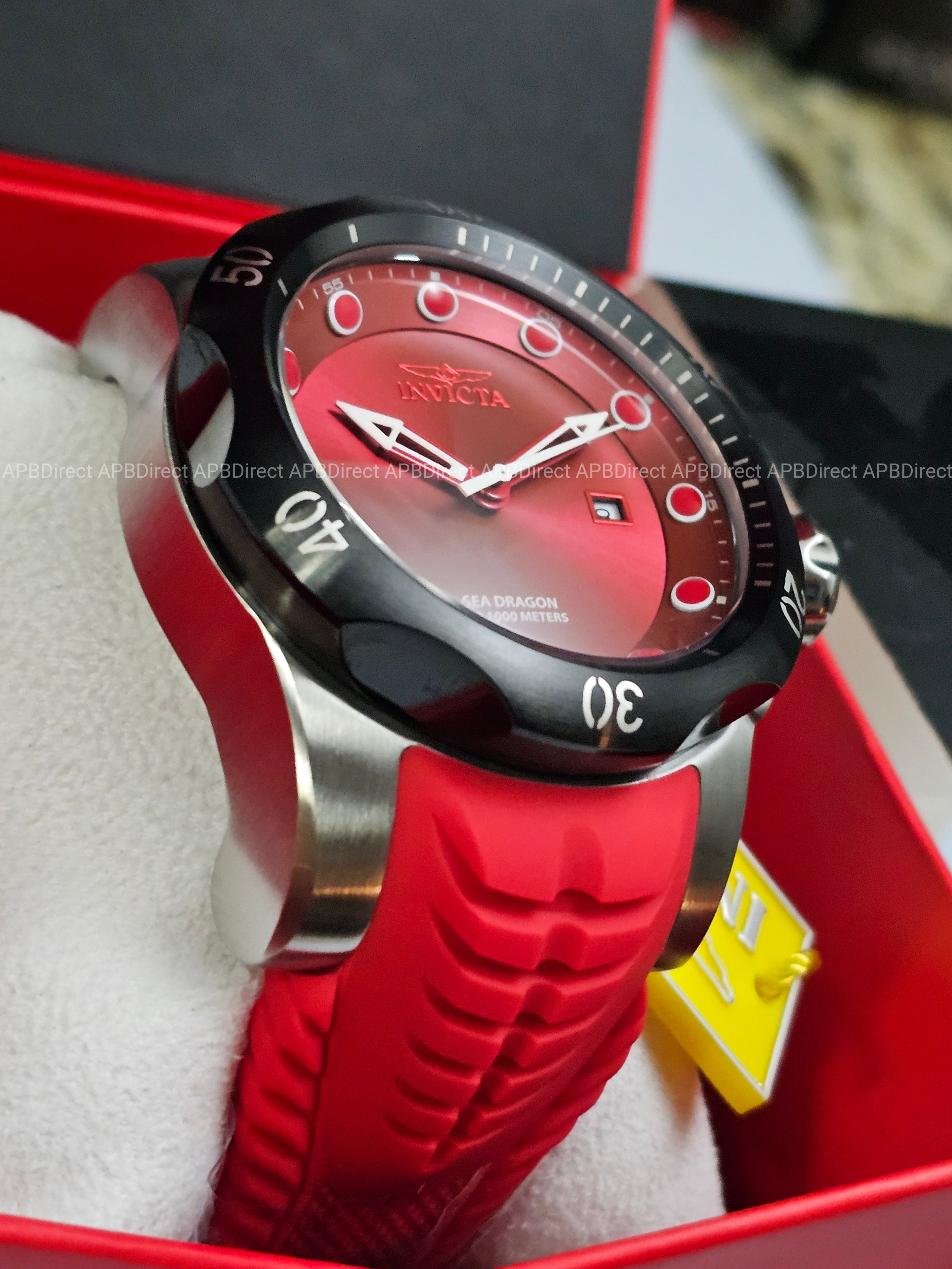 Invicta - VENOM - Sea DRAGON 💧  1000m WR Swiss 515 - RED / Black Mens watch