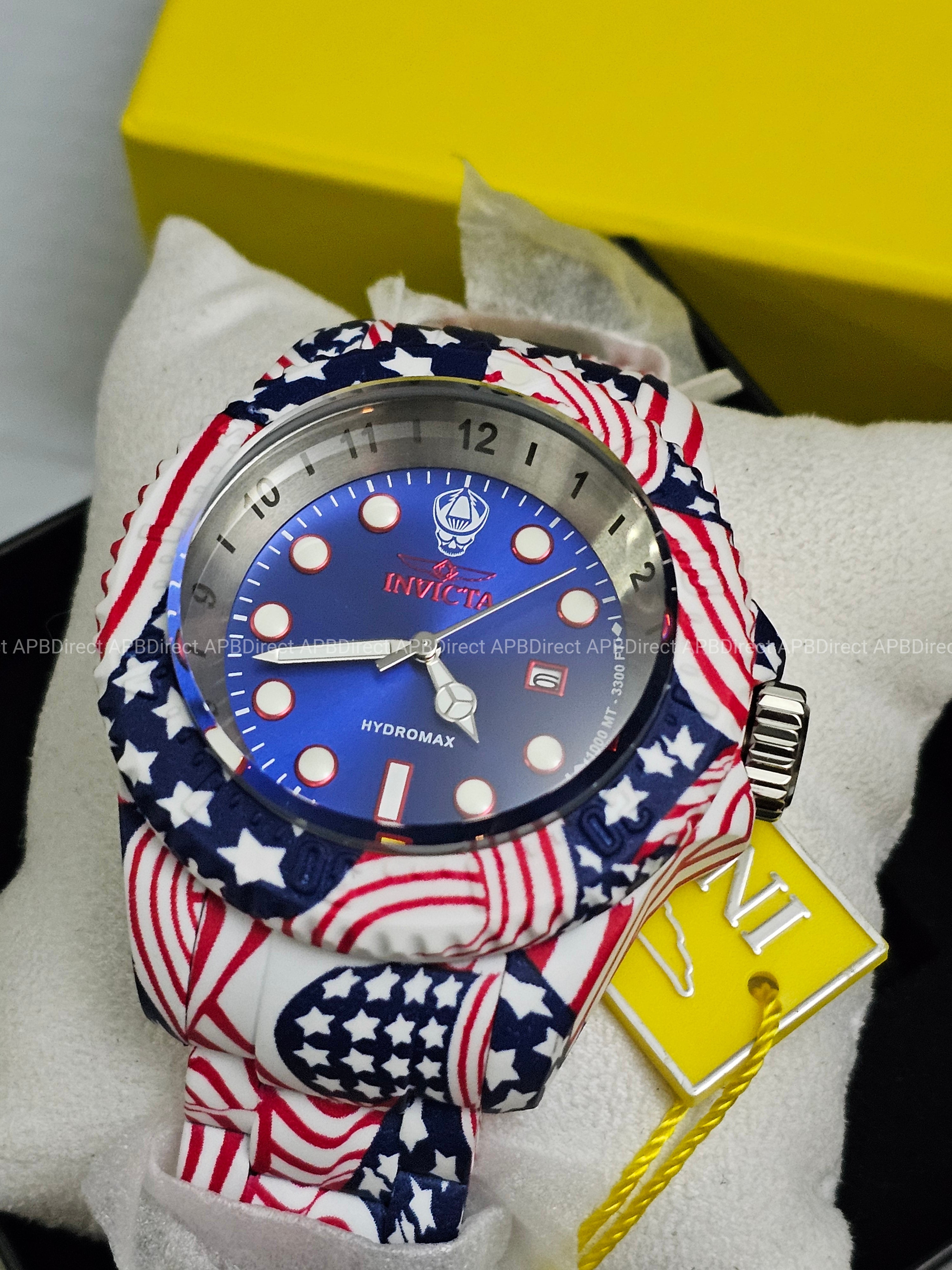 Invicta - HYDROMAX - 1000m USA Swiss 515 HYDROPLATED Stars & Stripes mens watch