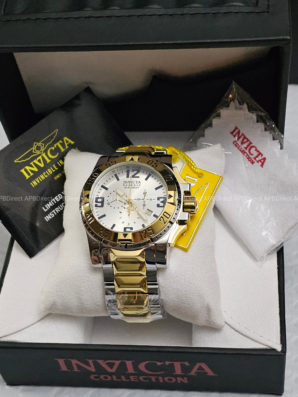 Invicta - EXCURSION - Gold Plated Platinum MOP Dial - Swiss Made - mens watch