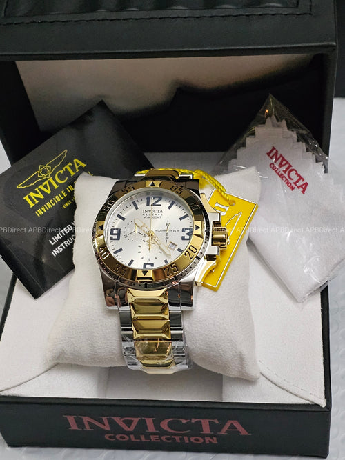 Invicta - EXCURSION - Gold Plated Platinum MOP Dial - Swiss Made - mens watch