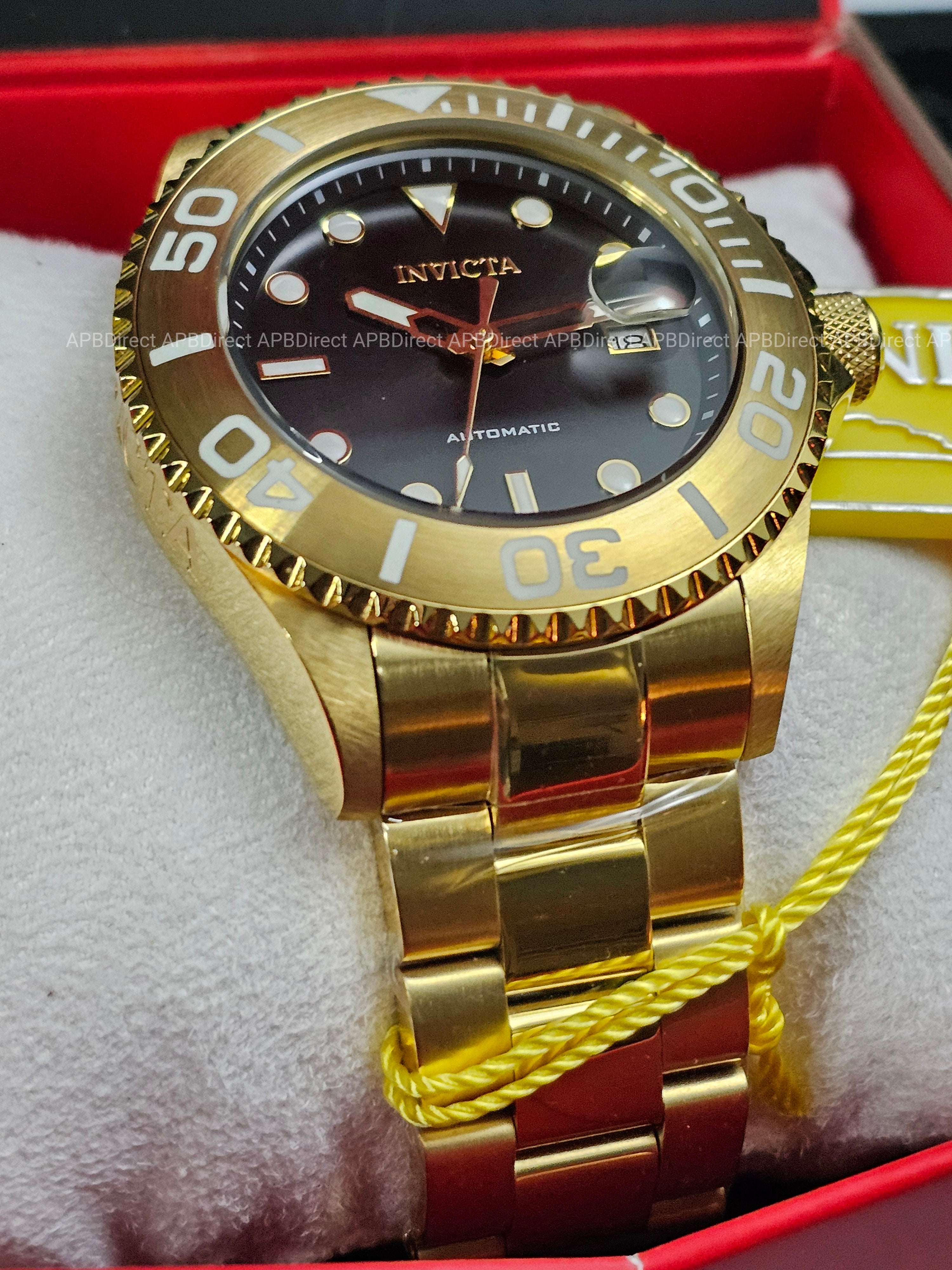 Invicta - GRAND DIVER - Gold Plated LUME Bezel Automatic NH35A - mens watch Pro