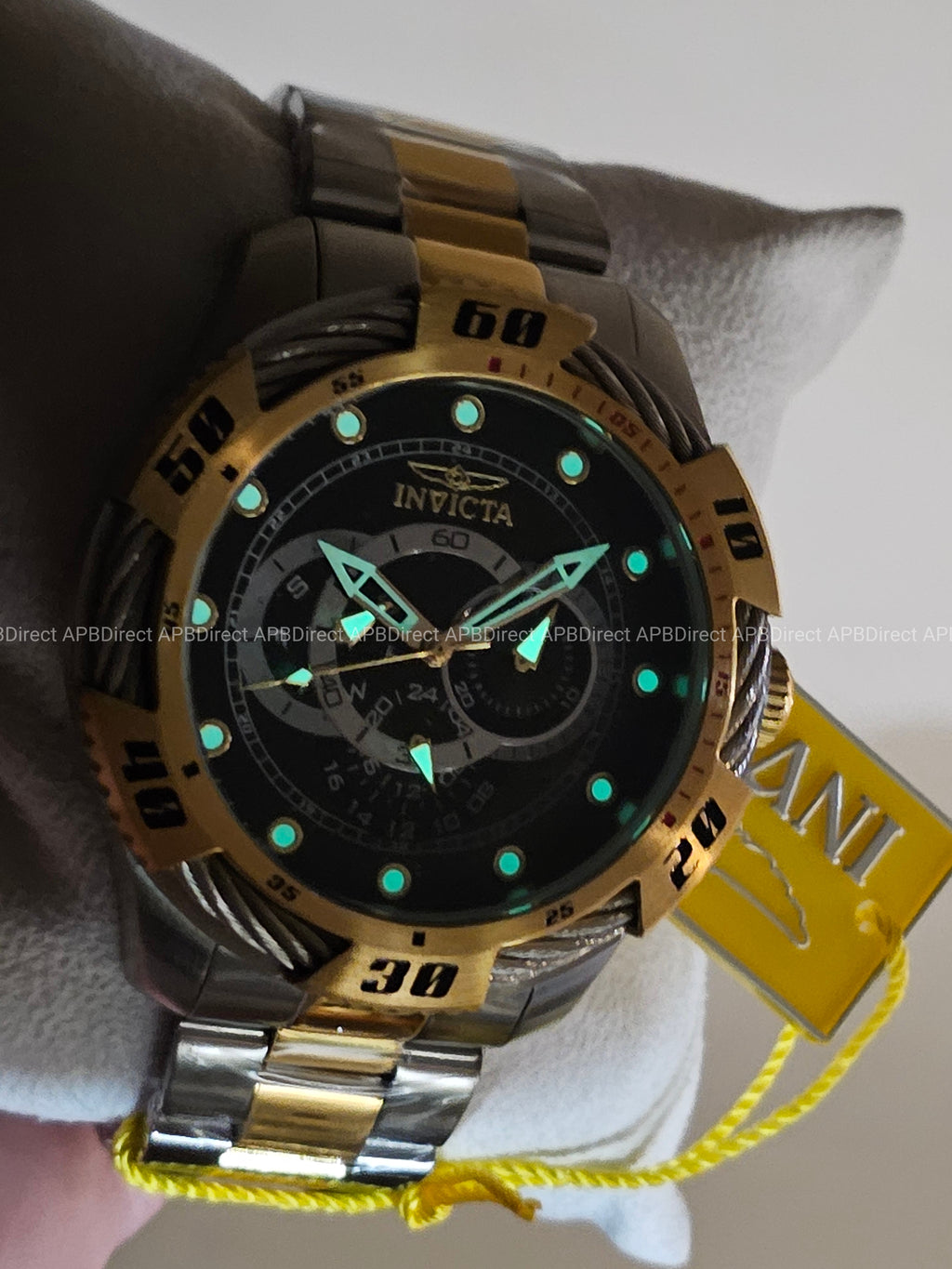 Invicta - Speedway - 2 Tone Multifunction TritNight Night Glow Lume mens watch