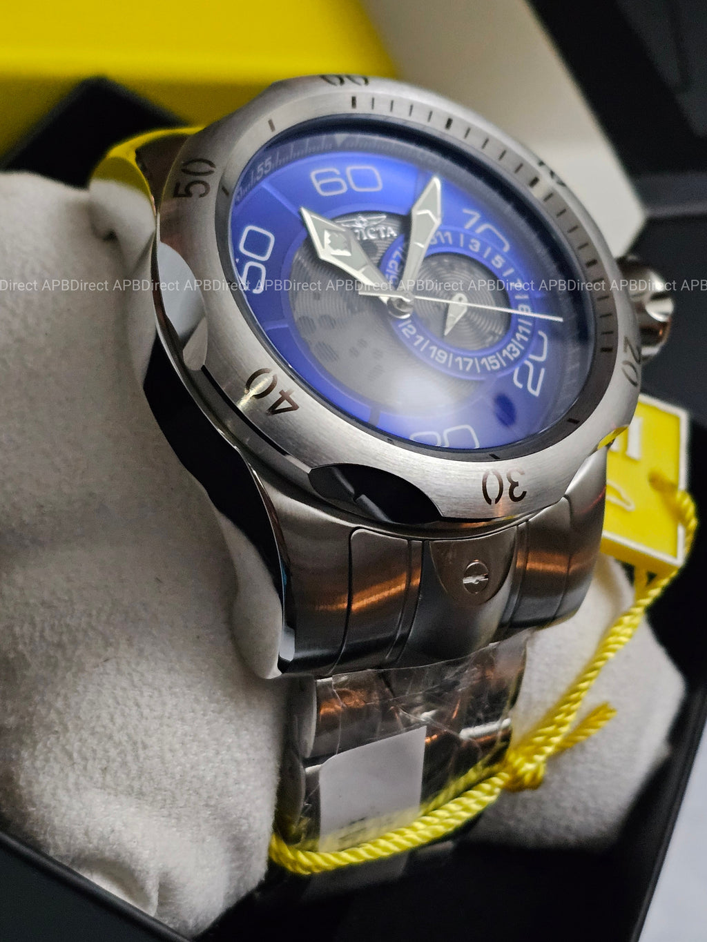 Invicta - VENOM - Partial Skeleton Gray & BLUE Dial 100m SS Bracelet mens watch