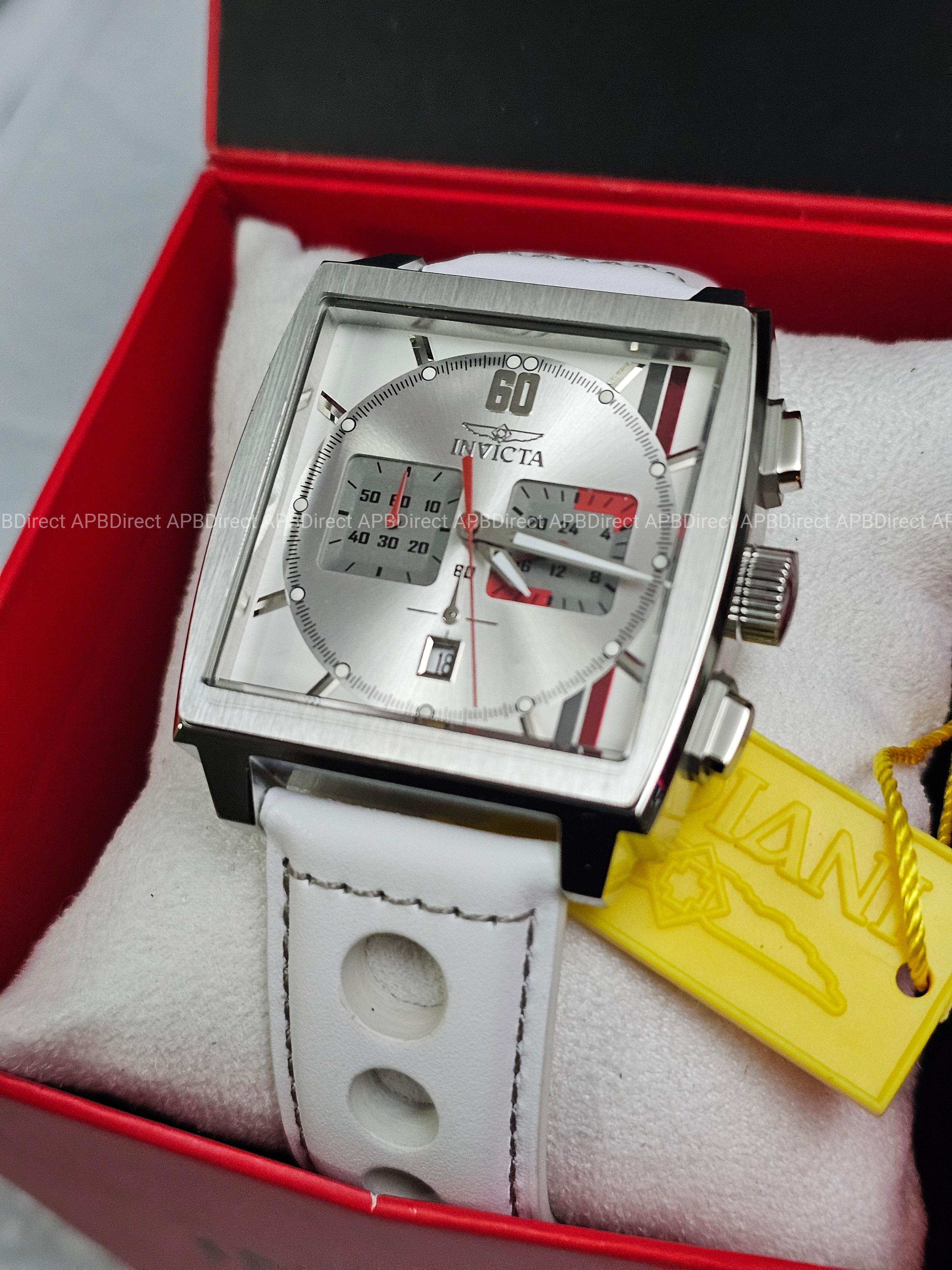 Invicta Racing - S1 Rally Chronograph - White Leather Strap - Mens Watch
