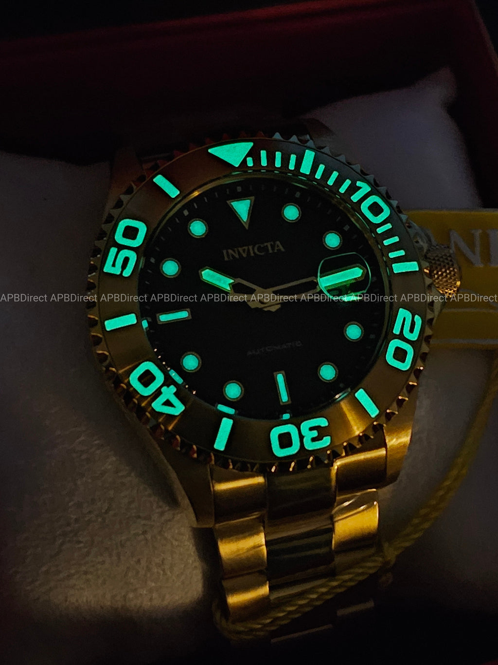 Invicta - GRAND DIVER - Gold Plated LUME Bezel Automatic NH35A - mens watch Pro