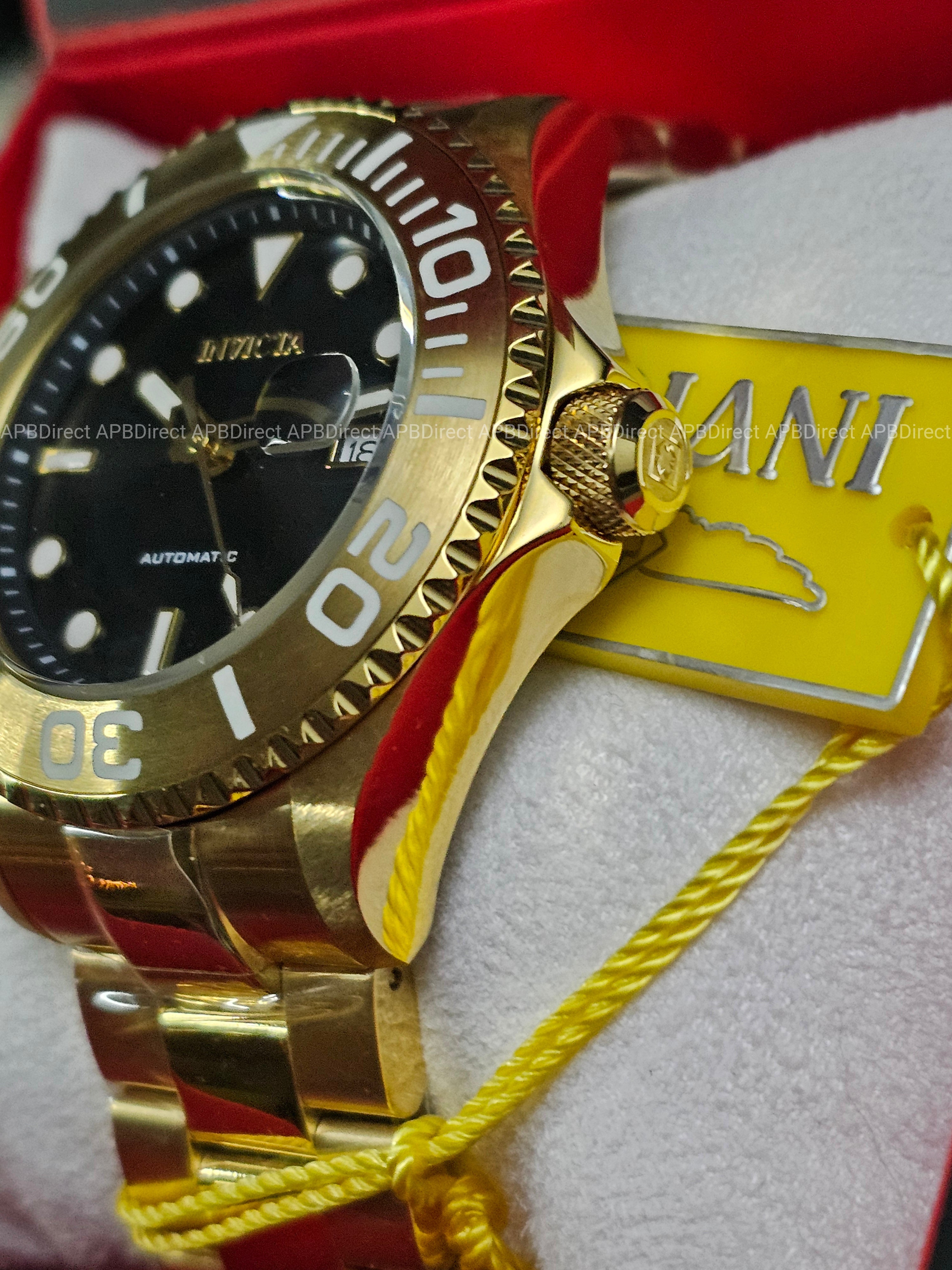 Invicta - GRAND DIVER - Gold Plated LUME Bezel Automatic NH35A - mens watch Pro