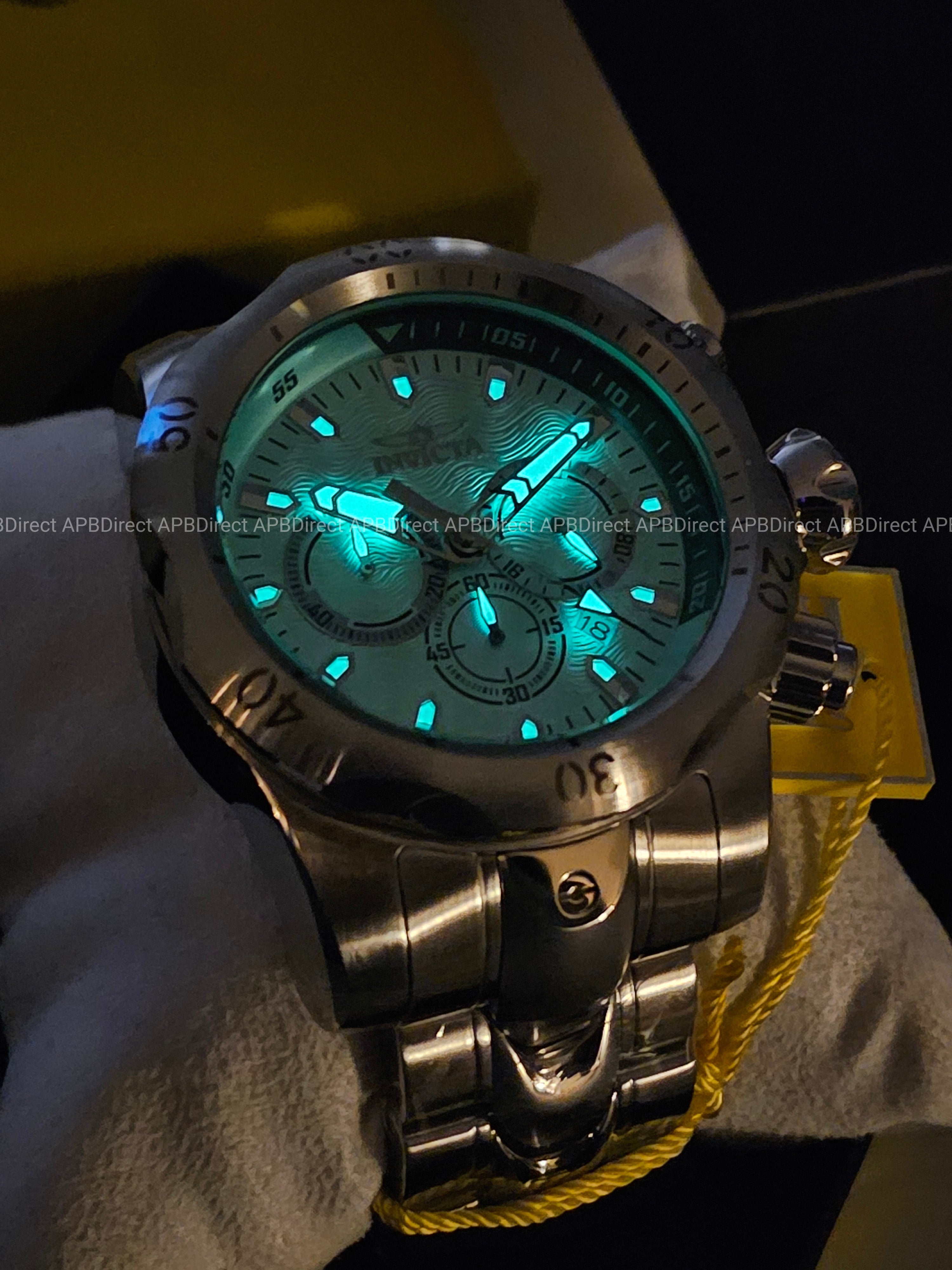 Invicta - VENOM - Chronograph - Light BLUE Dial 100m SS Bracelet mens watch