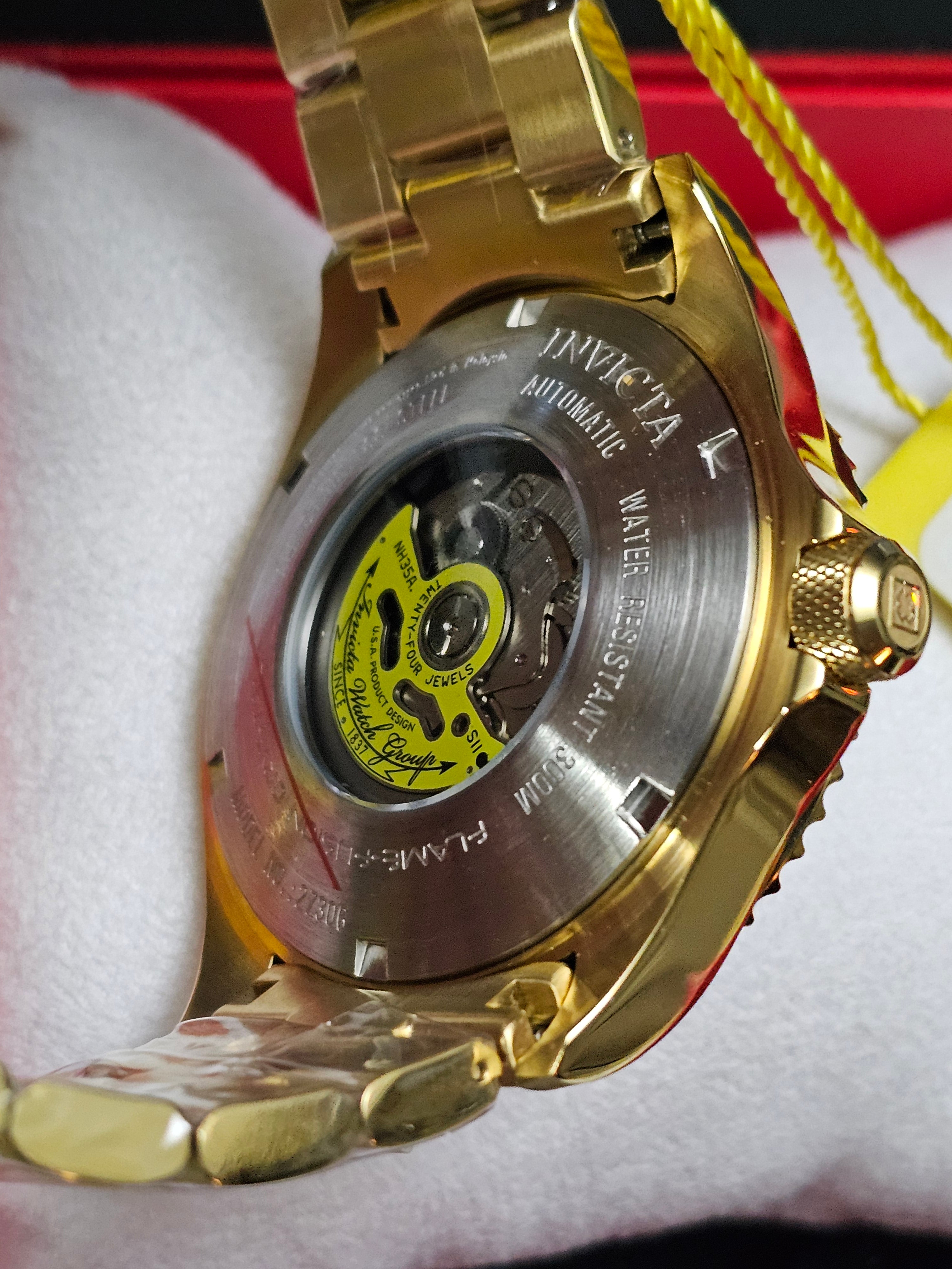 Invicta - GRAND DIVER - Gold Plated LUME Bezel Automatic NH35A - mens watch Pro