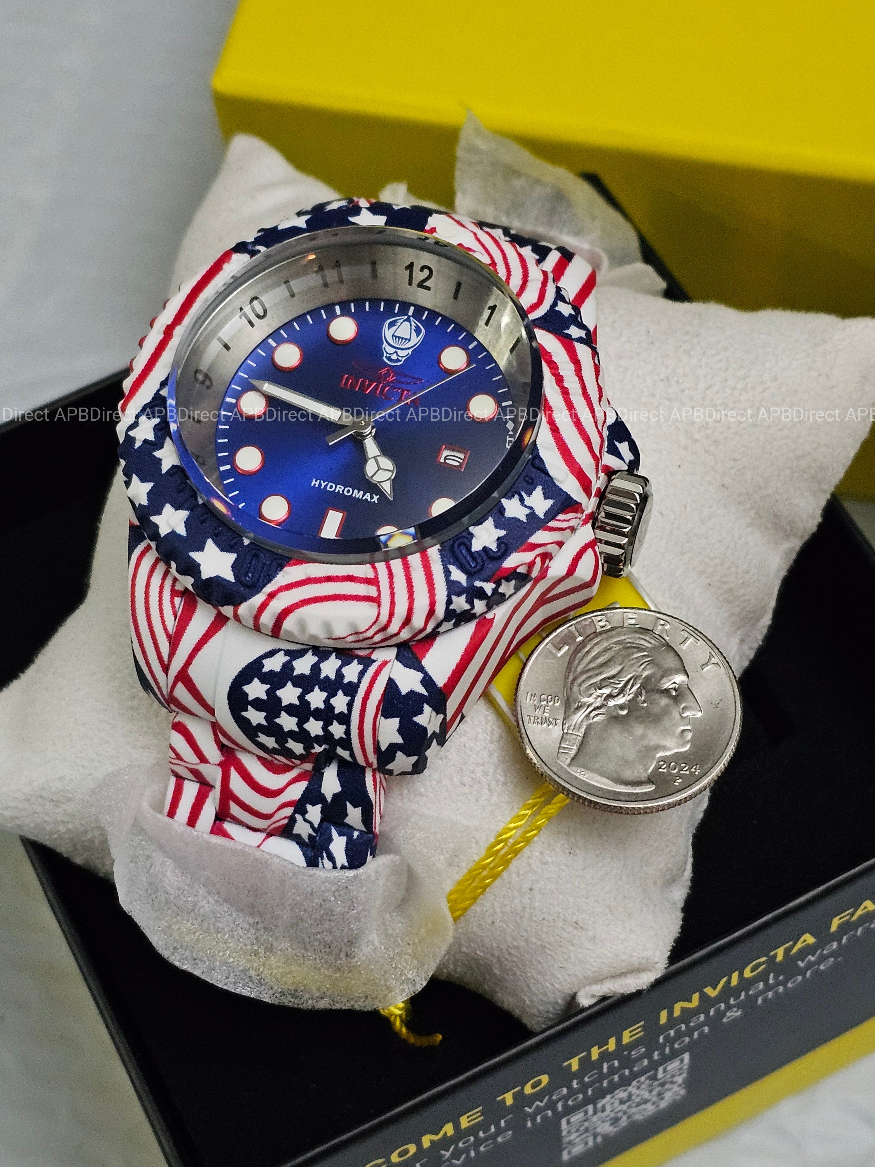 Invicta - HYDROMAX - 1000m USA Swiss 515 HYDROPLATED Stars & Stripes mens watch