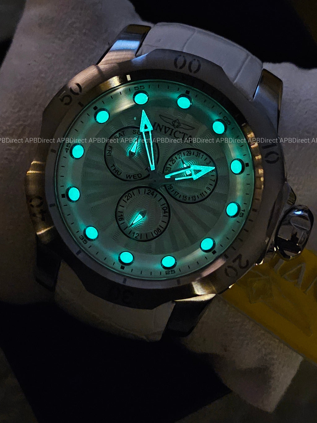 Invicta - VENOM - Ice 🧊 Blue / White Leather - MULTIFUNCTION - mens watch