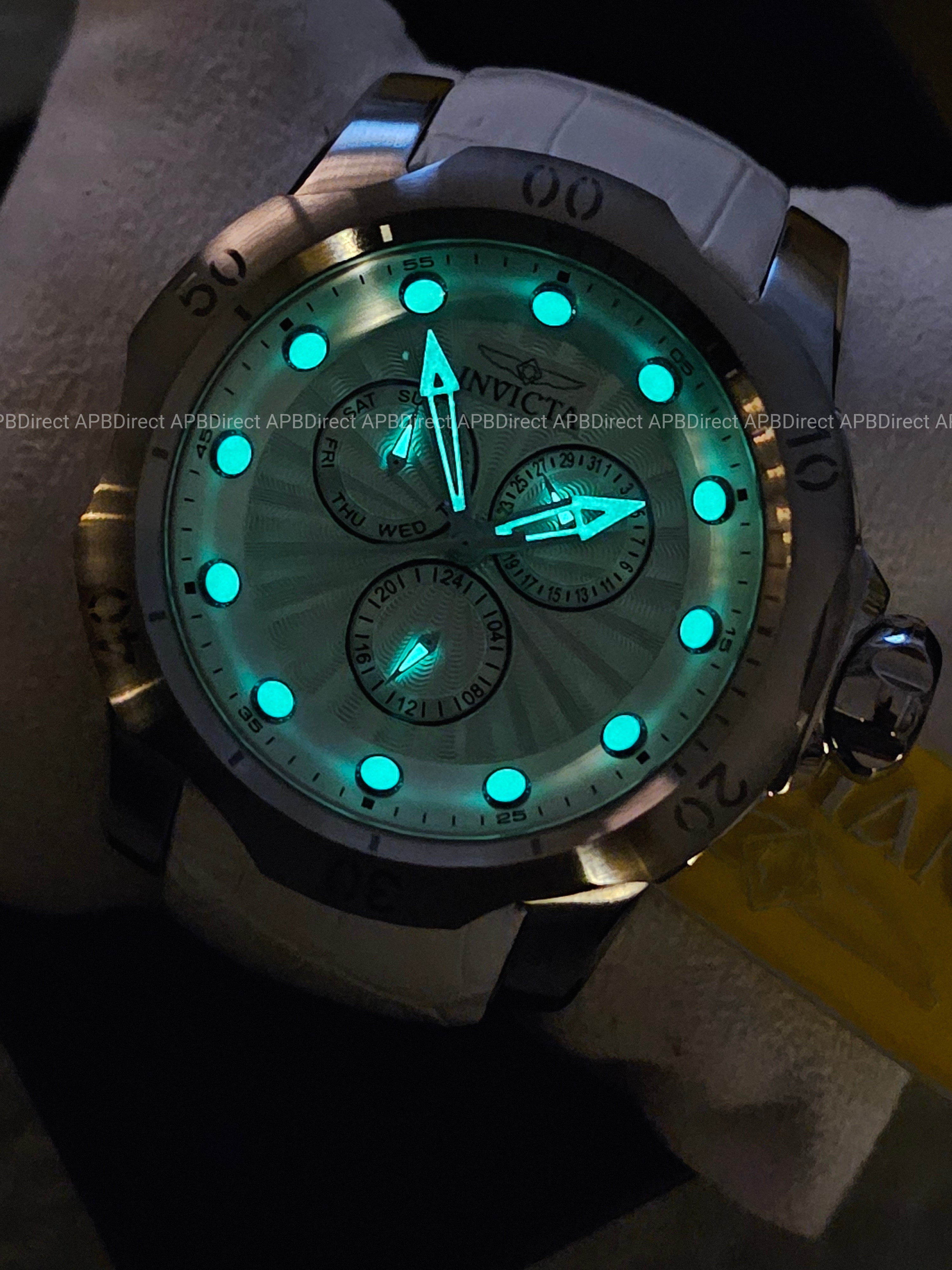 Invicta - VENOM - Ice 🧊 Blue / White Leather - MULTIFUNCTION - mens watch