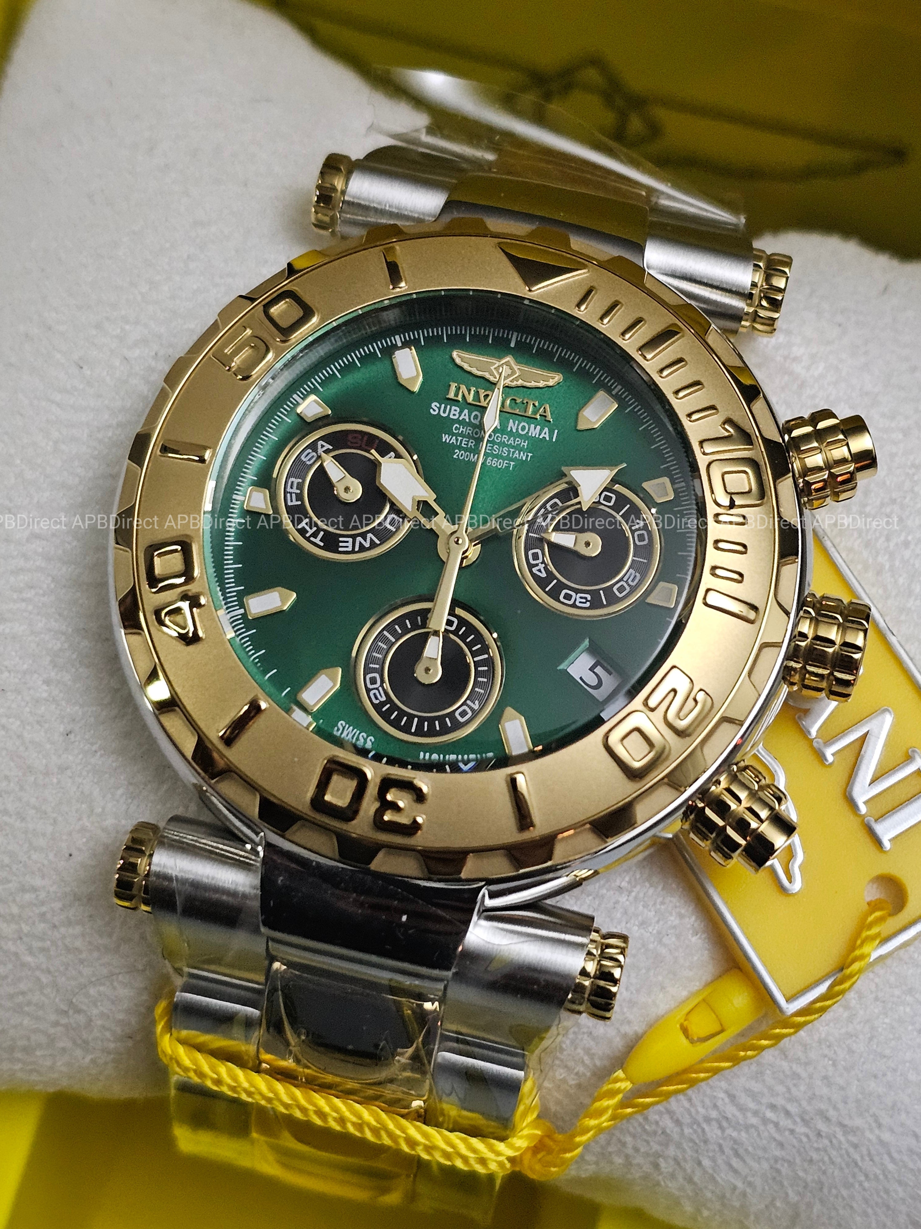 Invicta - Subaqua Noma I - Swiss Z60 Limited Edition Gold Green №381 mens watch