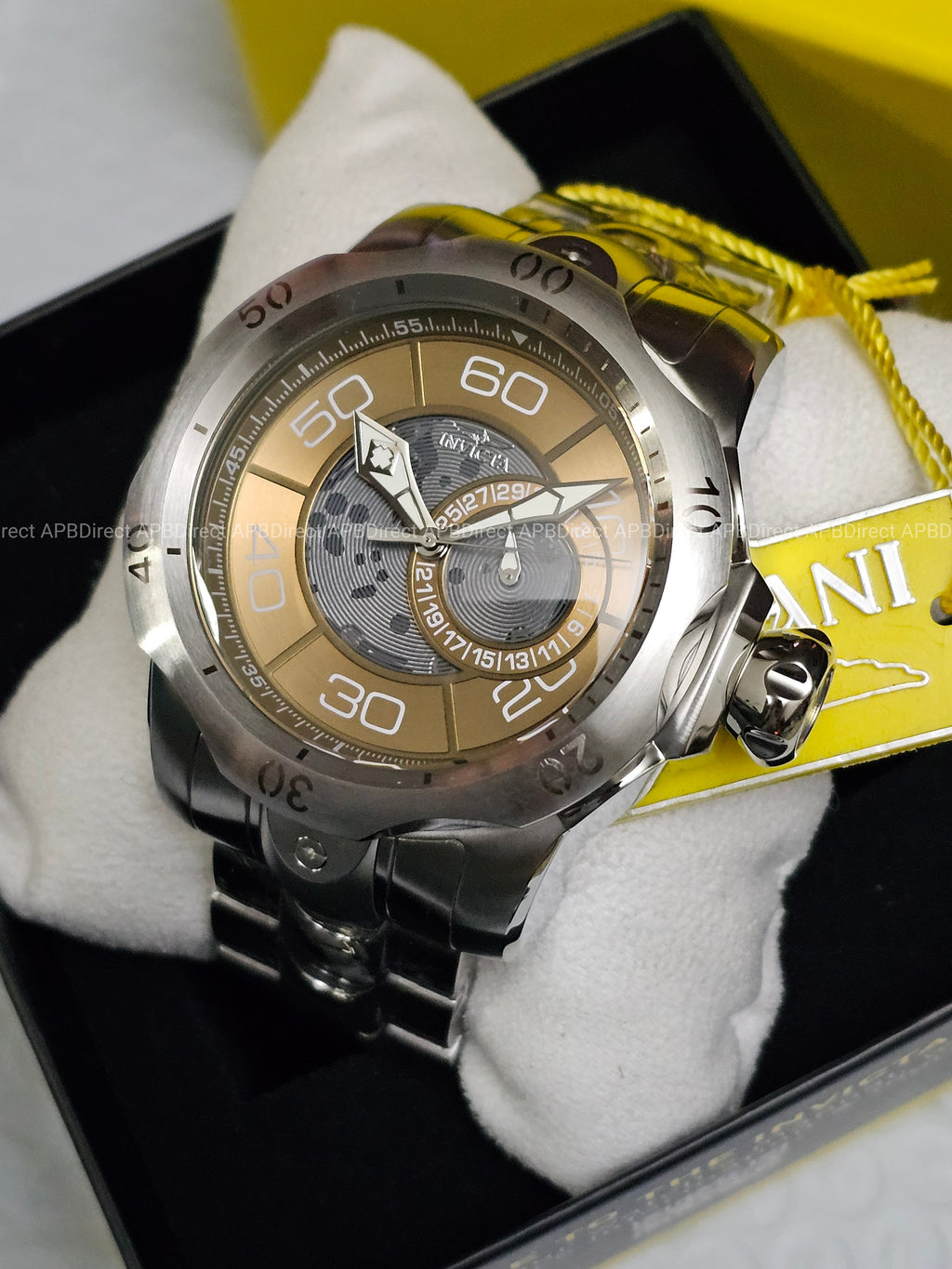 Invicta - VENOM - Partial Skeleton Gray & Khaki Dial 100m SS Bracelet mens watch