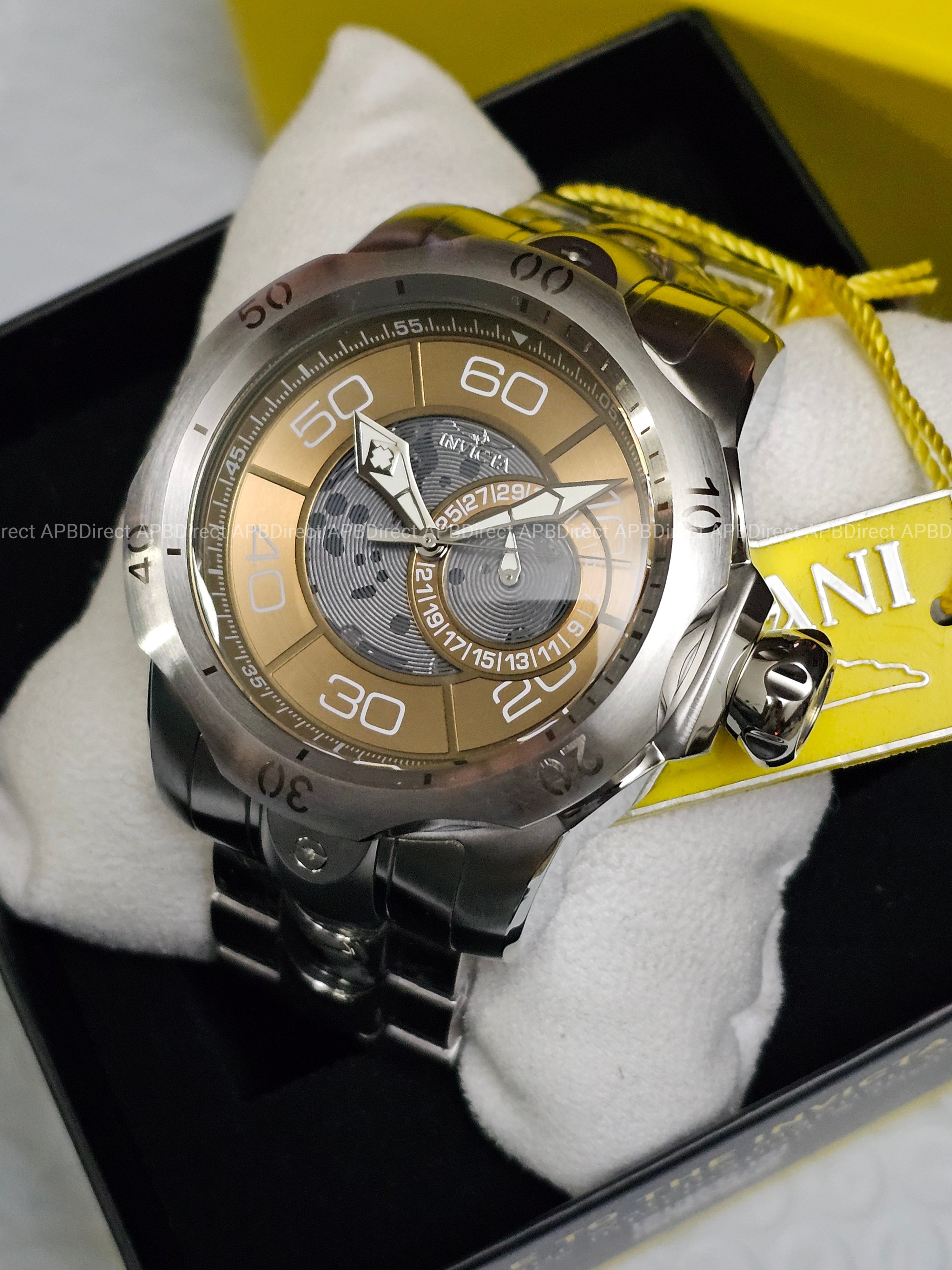 Invicta - VENOM - Partial Skeleton Gray & Khaki Dial 100m SS Bracelet mens watch