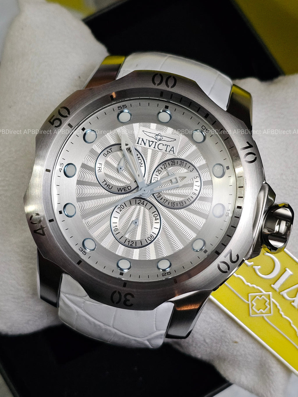 Invicta - VENOM - Ice 🧊 Blue / White Leather - MULTIFUNCTION - mens watch