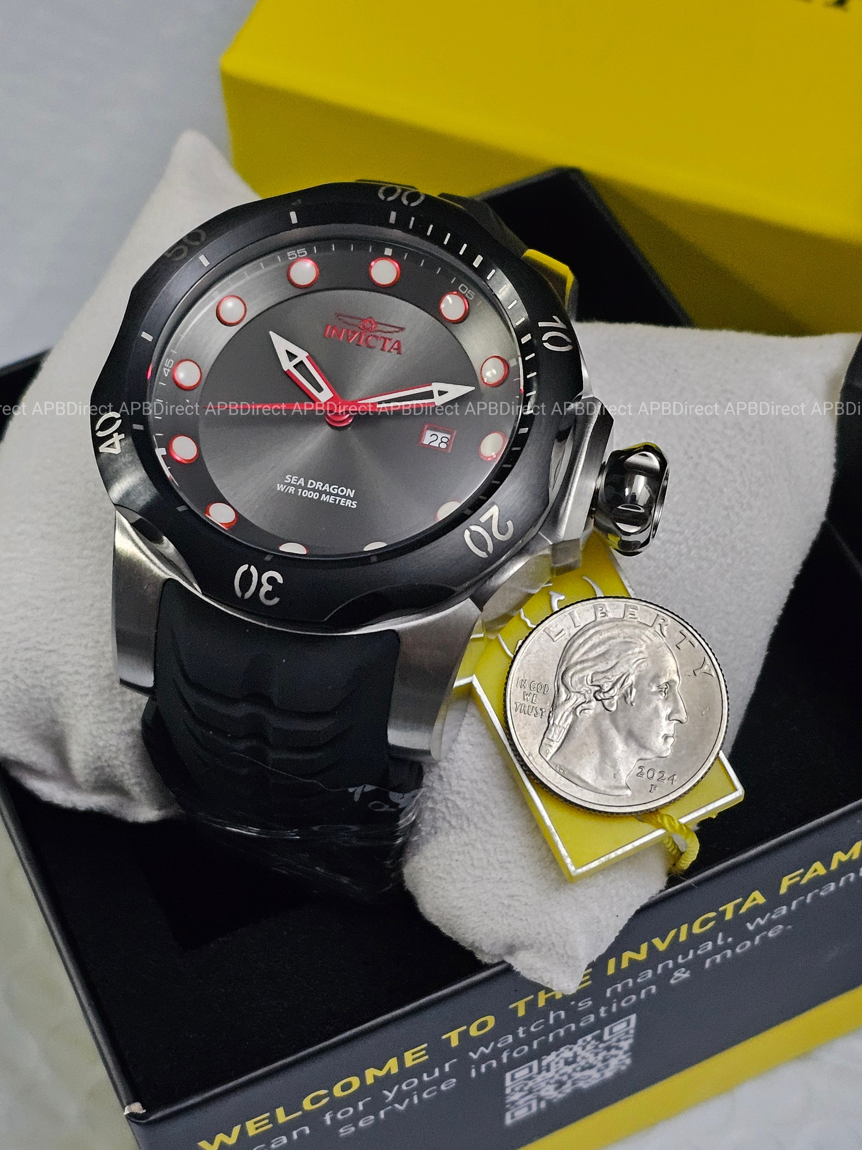 Invicta - VENOM - Sea DRAGON 💧  1000m WR Swiss 515 - Black RED - mens watch