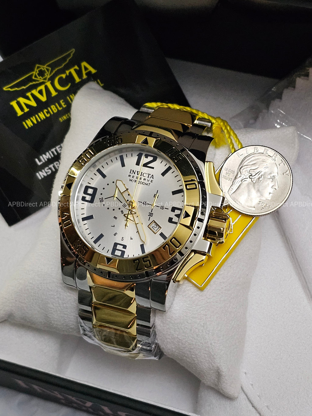 Invicta - EXCURSION - Gold Plated Platinum MOP Dial - Swiss Made - mens watch