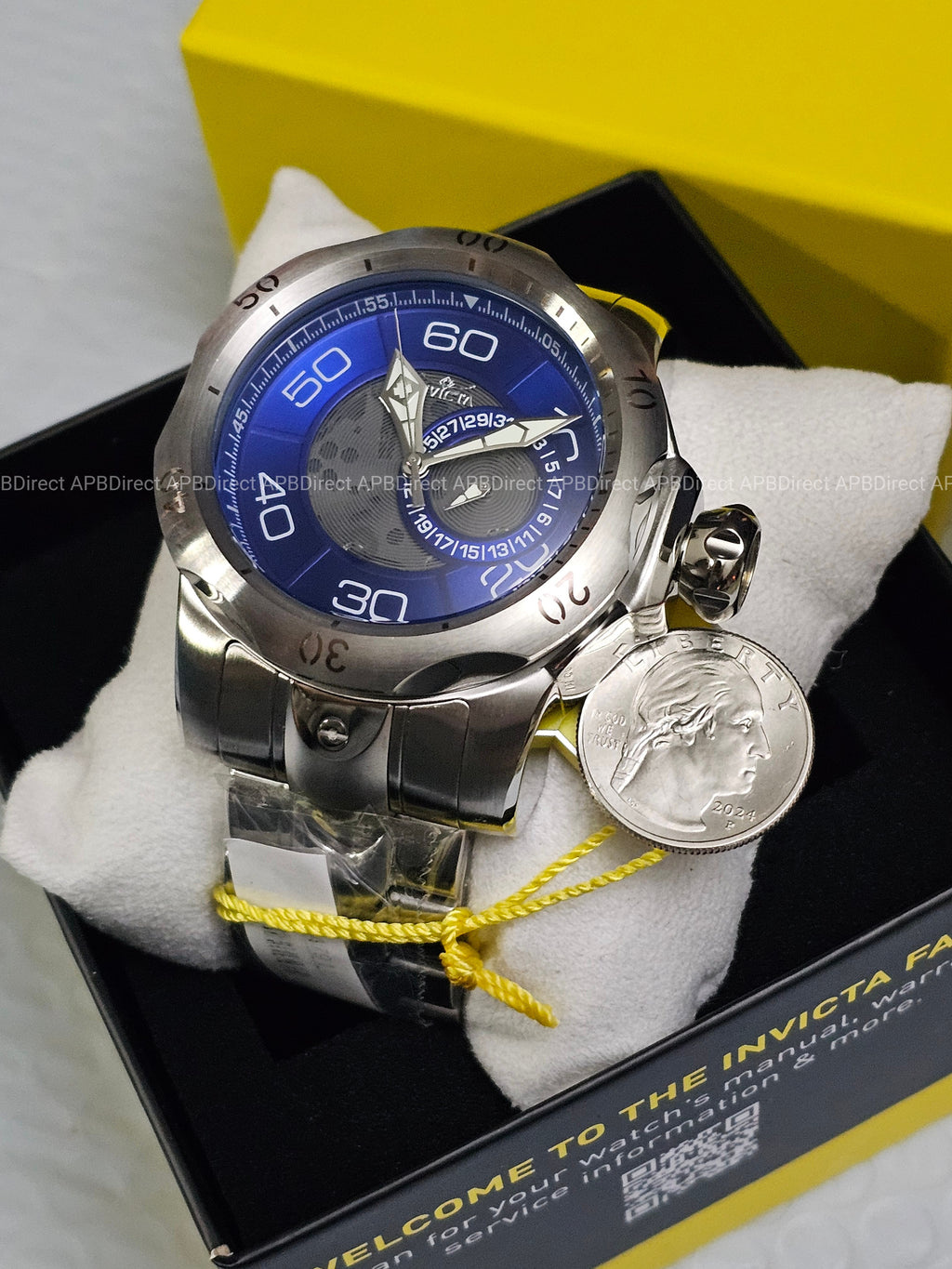Invicta - VENOM - Partial Skeleton Gray & BLUE Dial 100m SS Bracelet mens watch
