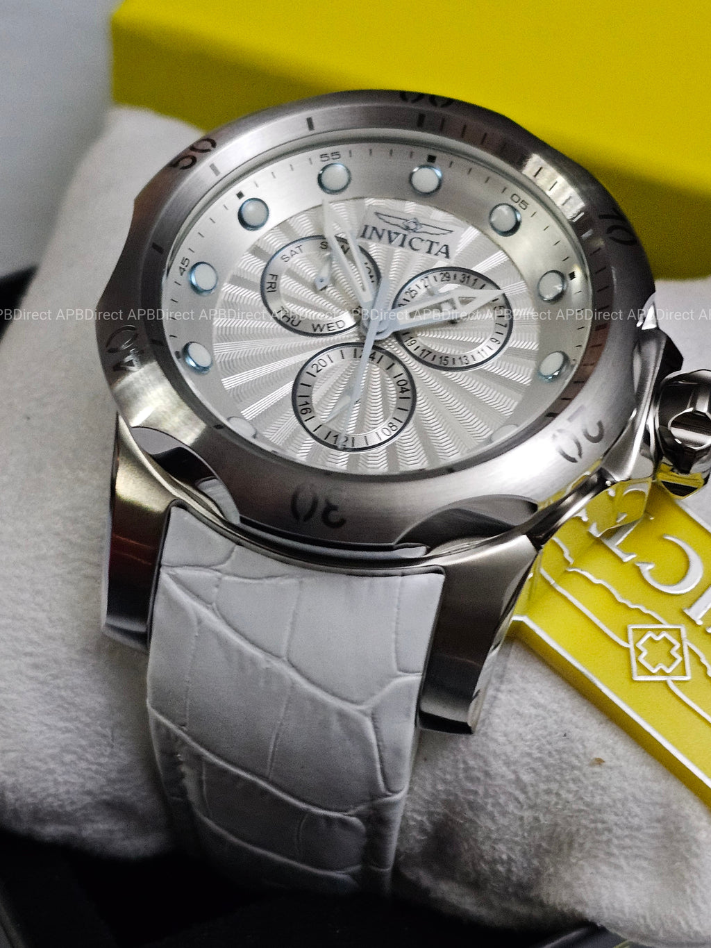 Invicta - VENOM - Ice 🧊 Blue / White Leather - MULTIFUNCTION - mens watch