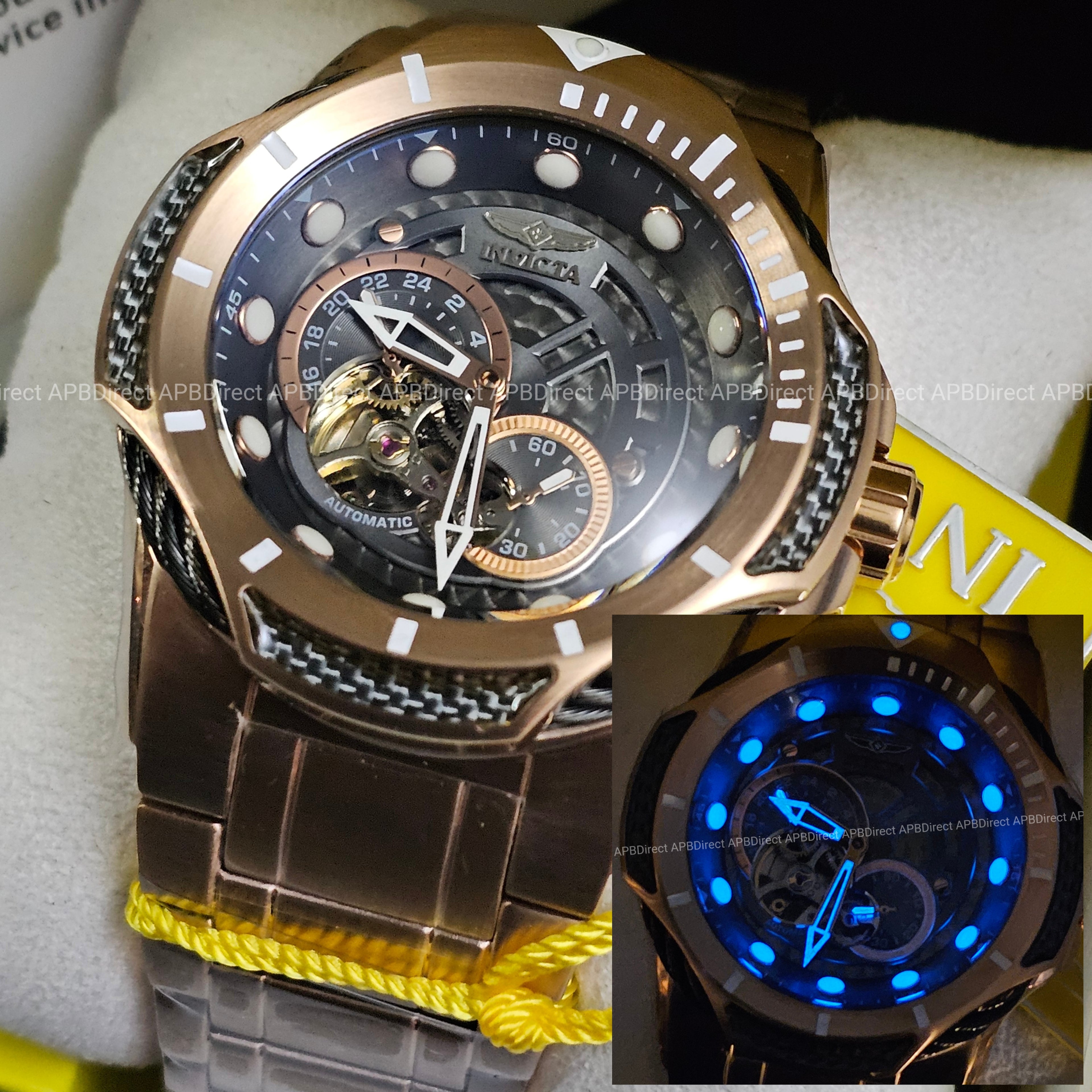 Invicta - BOLT - Automatic - Open ❤️ Heart Dial Rose Gold / Gunmetal mens watch