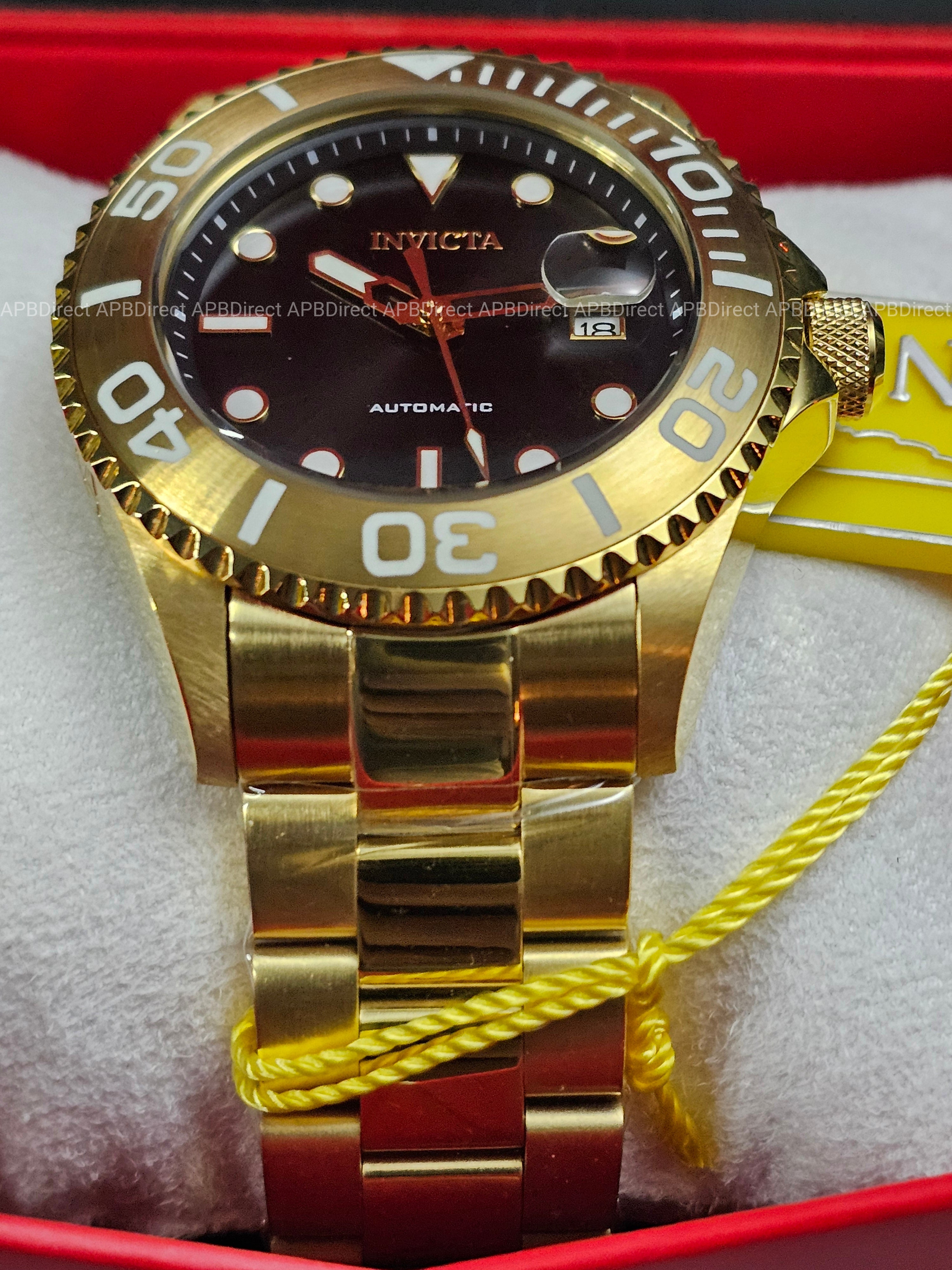 Invicta - GRAND DIVER - Gold Plated LUME Bezel Automatic NH35A - mens watch Pro