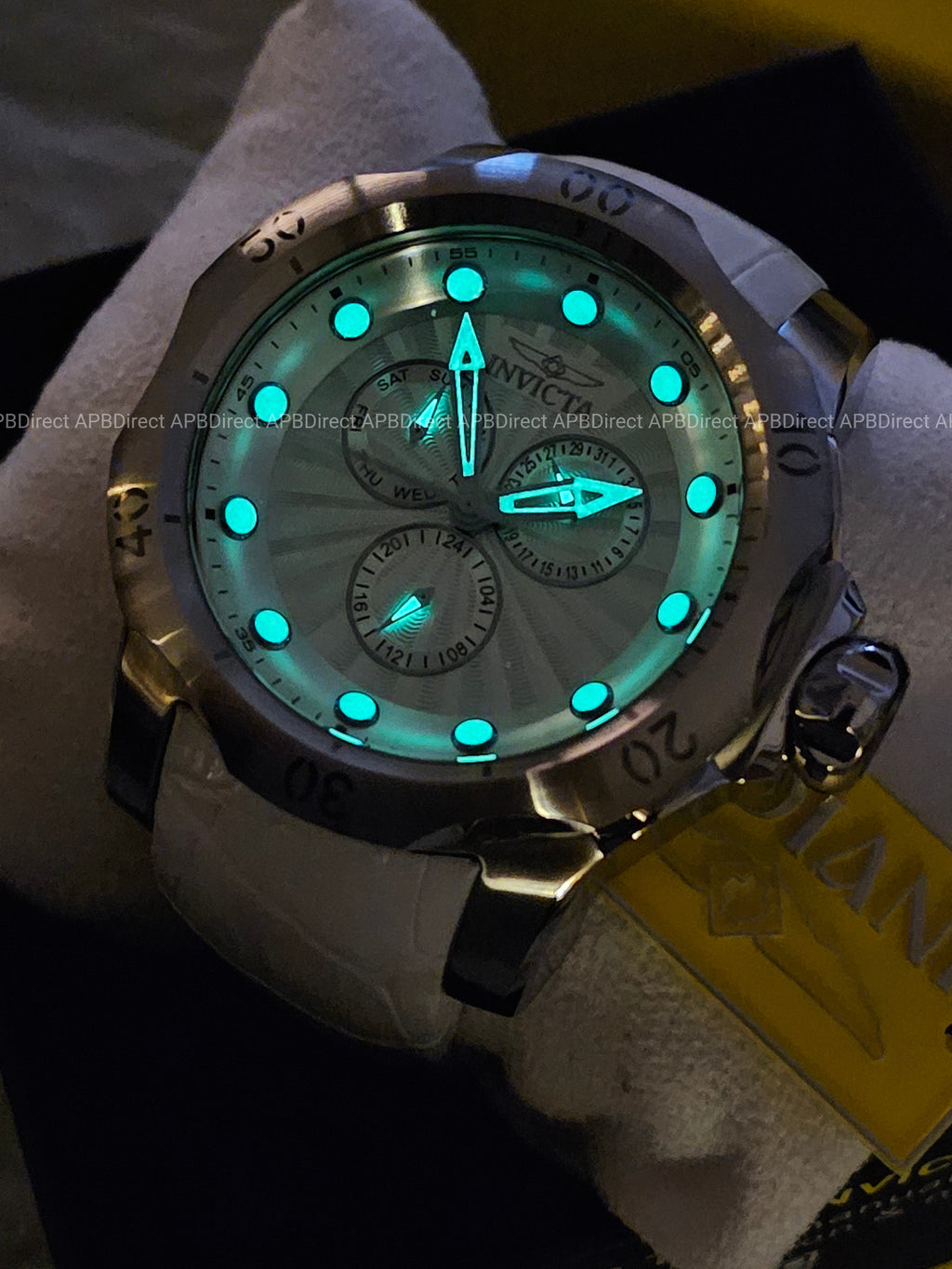 Invicta - VENOM - Ice 🧊 Blue / White Leather - MULTIFUNCTION - mens watch