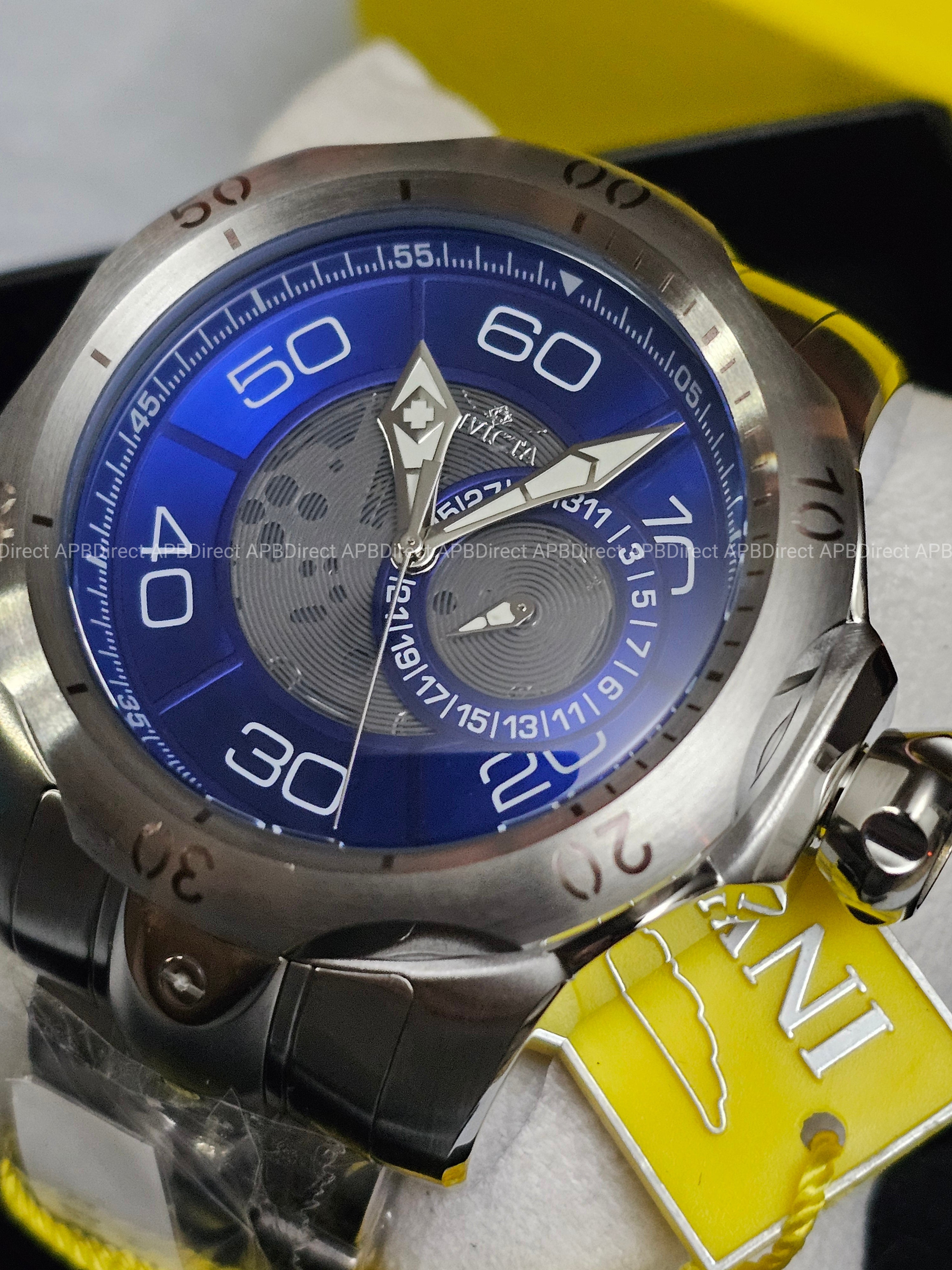 Invicta - VENOM - Partial Skeleton Gray & BLUE Dial 100m SS Bracelet mens watch