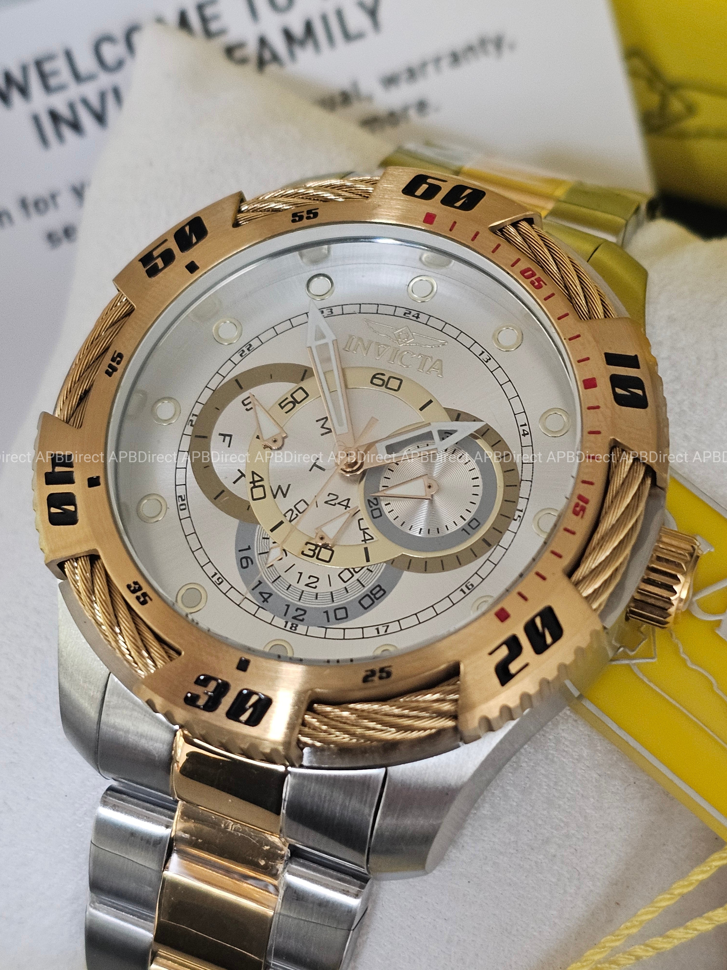Invicta - Speedway - 2 Tone Multifunction TritNight Night Glow Lume mens watch