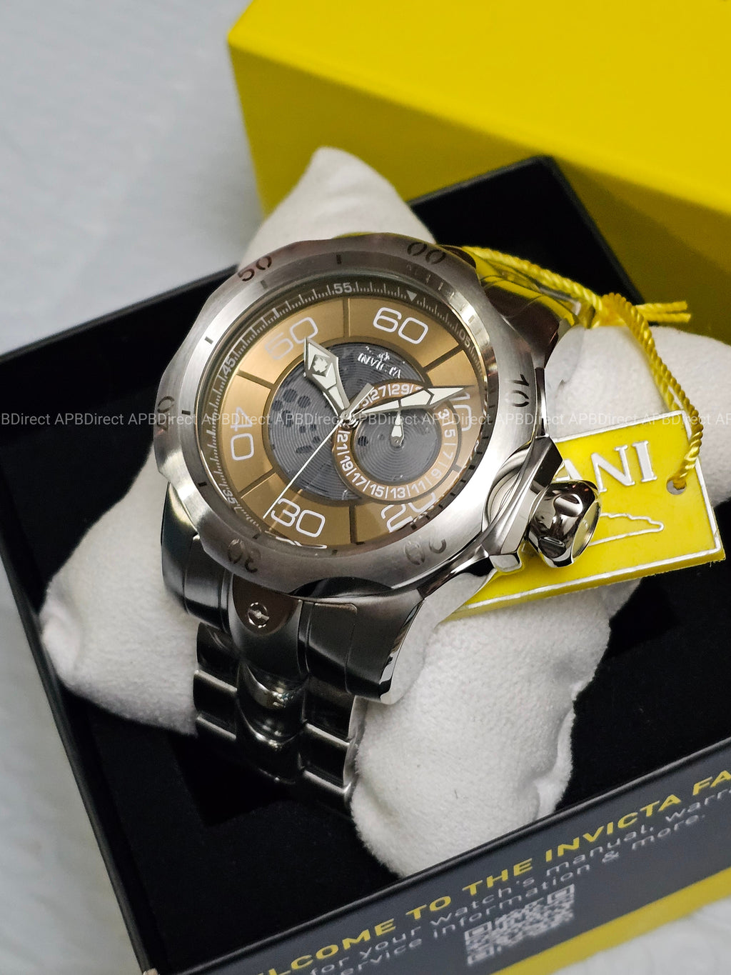 Invicta - VENOM - Partial Skeleton Gray & Khaki Dial 100m SS Bracelet mens watch