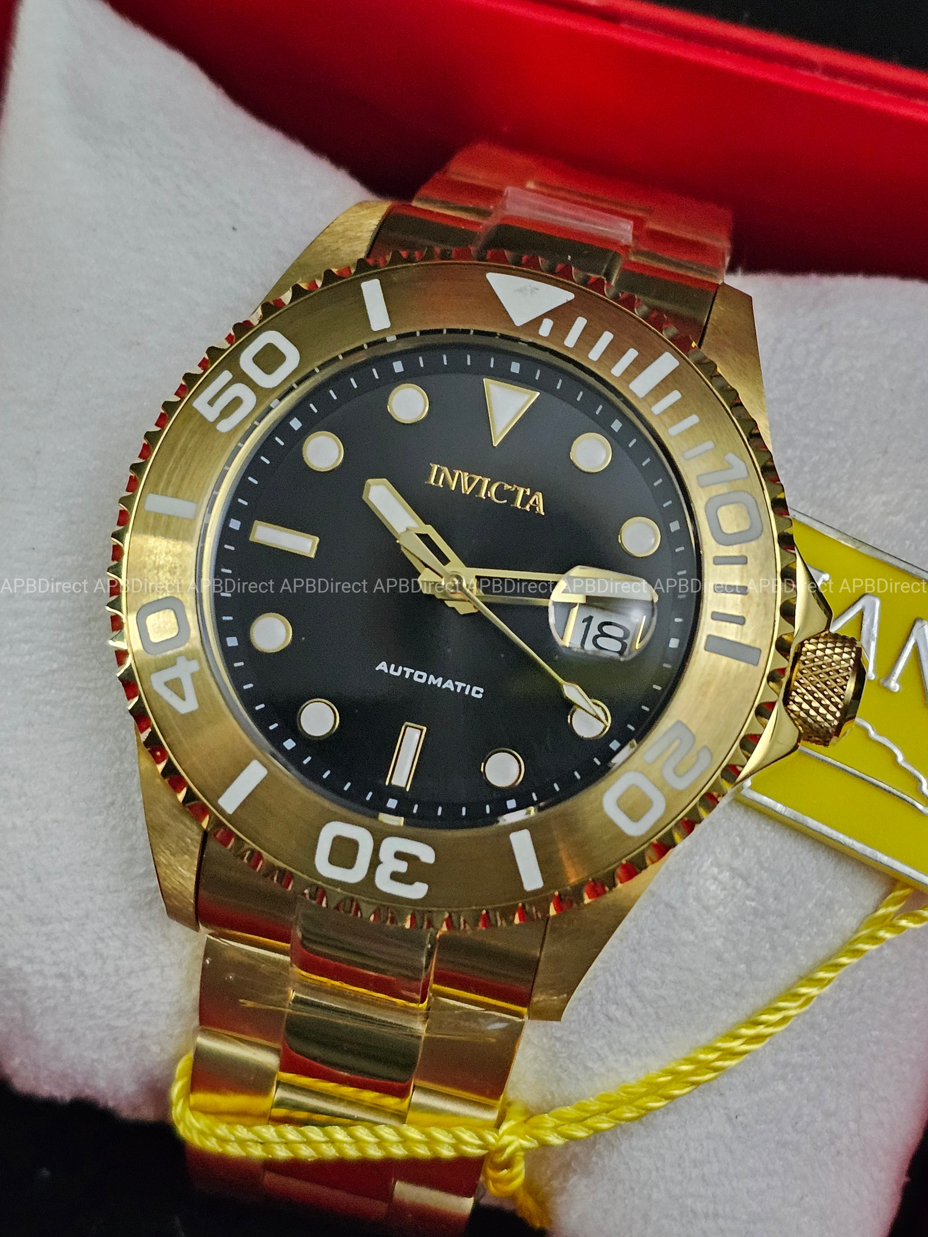 Invicta - GRAND DIVER - Gold Plated LUME Bezel Automatic NH35A - mens watch Pro